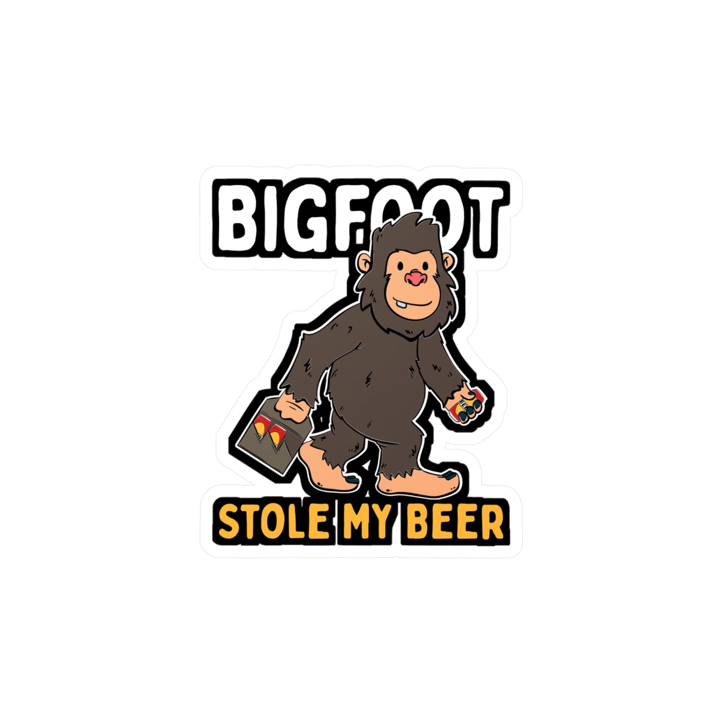 Bigfoot Stole My Beer - Beer Sticker for Car Window Laptop Sticker. Water Bottle Sticker, Vinyl Drinking Decal, Liquor Sticker - Beer Gift