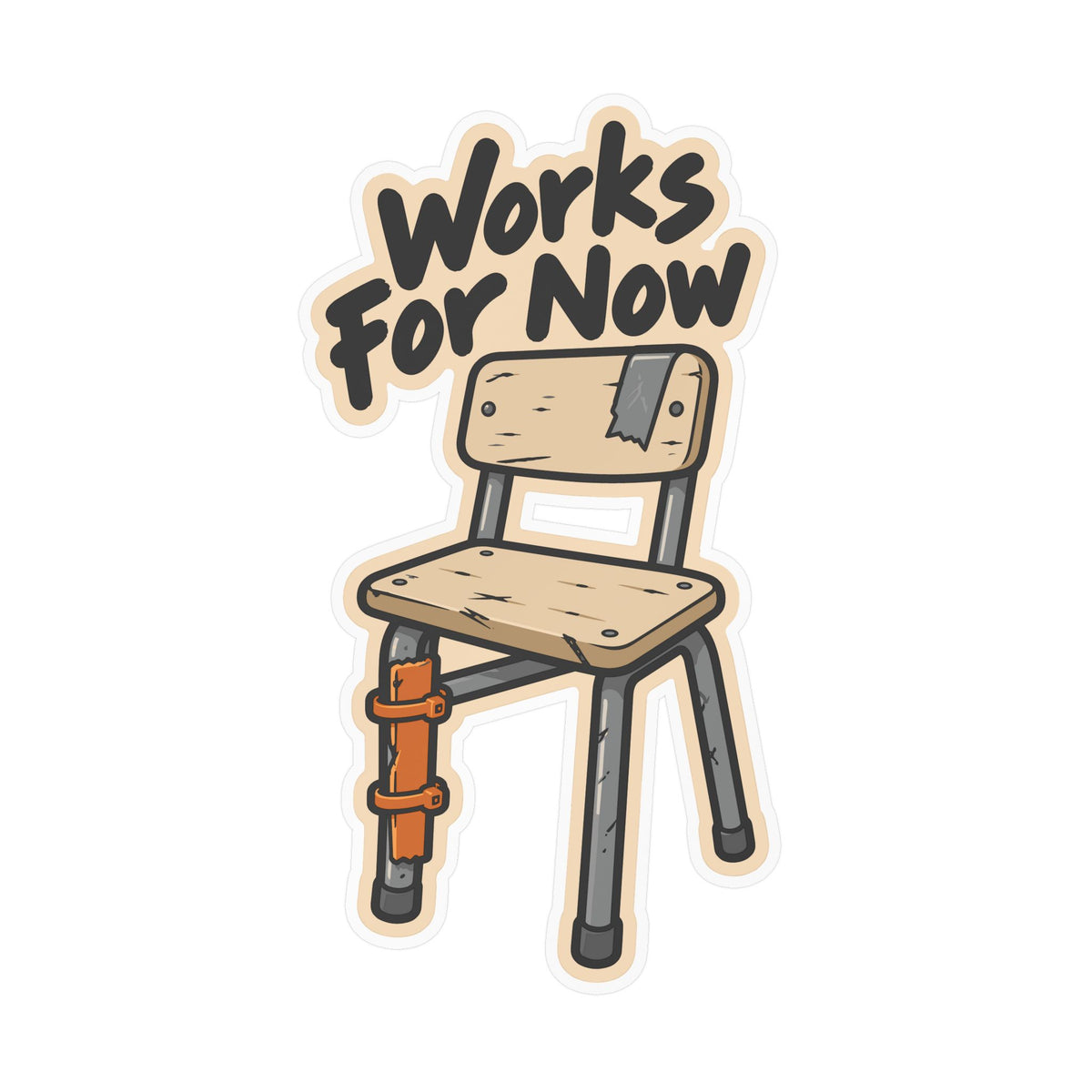 Upcycling Sticker – Works For Now Art for Sustainability and Recycling Fans, Decals for Laptop or Water Bottle