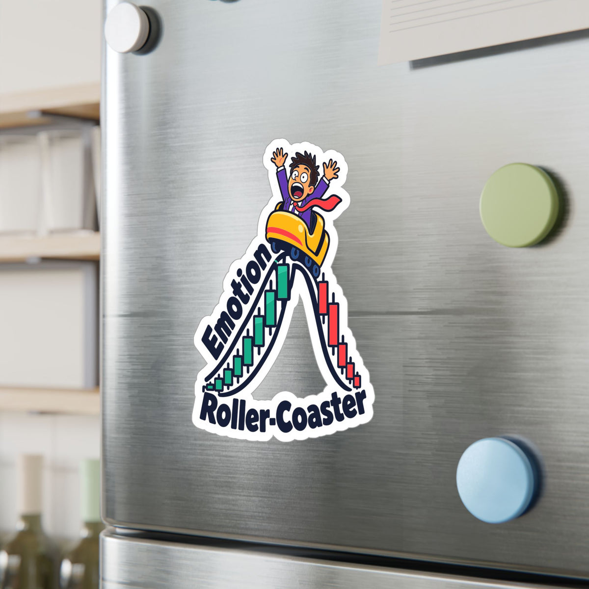 Day Trading Sticker - Emotion Roller-Coaster Design for the Stock Market and Forex Trader, Laptop and Water Bottle Decals