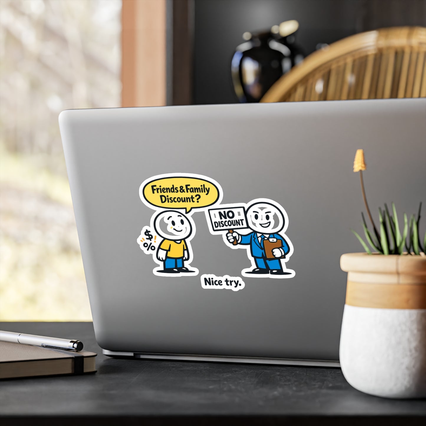 Insurance Agent Sticker Friends & Family Discount? Funny Policy Premium Liability Joke Vinyl Waterproof decals for Laptop Water Bottle