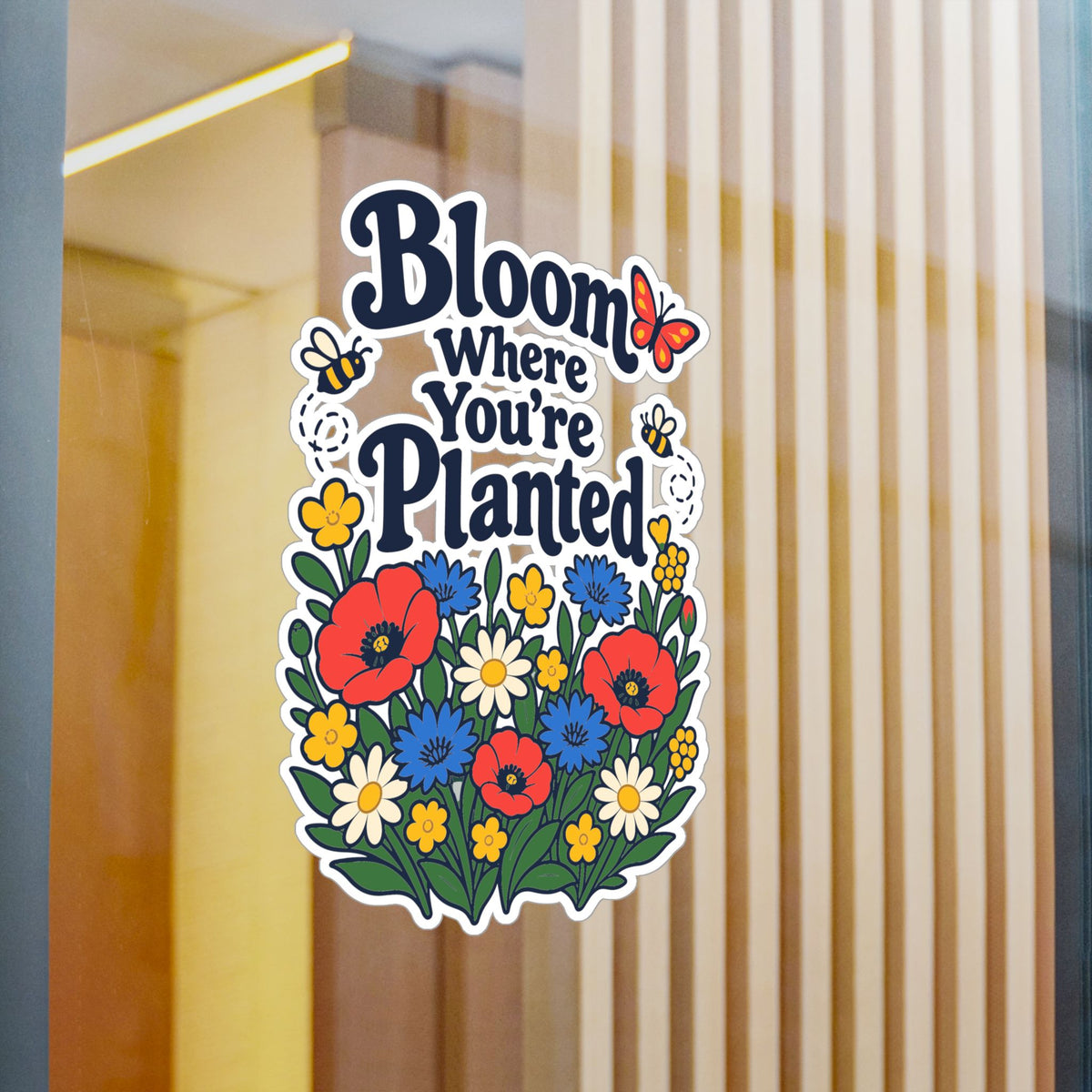 Plants Sticker - Bloom Where You’re Planted, Nature-Inspired Dandelion Decals for Laptop and Water Bottle, Friendship Design