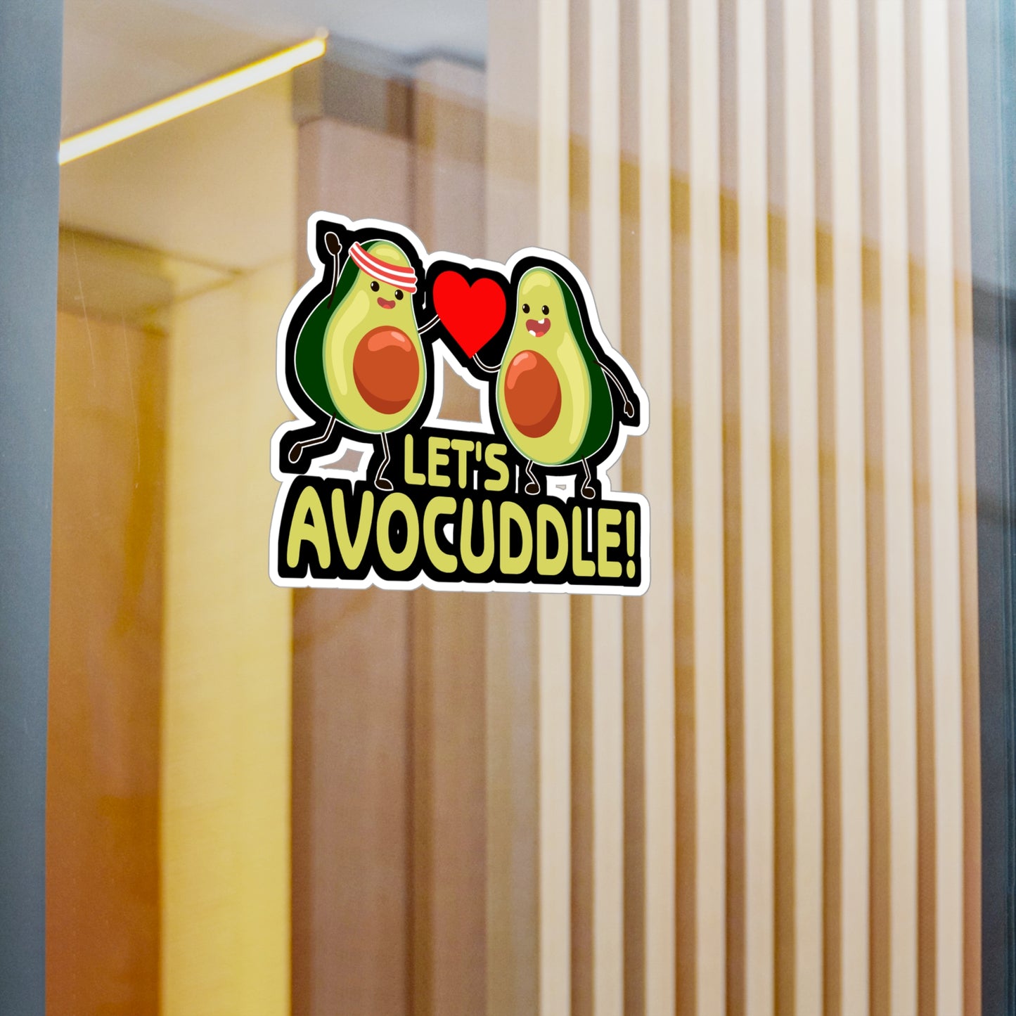Let s avocuddle! - Plant-based Sticker for Laptop Sticker. Water Bottle Sticker, Vinyl Vegan Decal - Plant-based Gift
