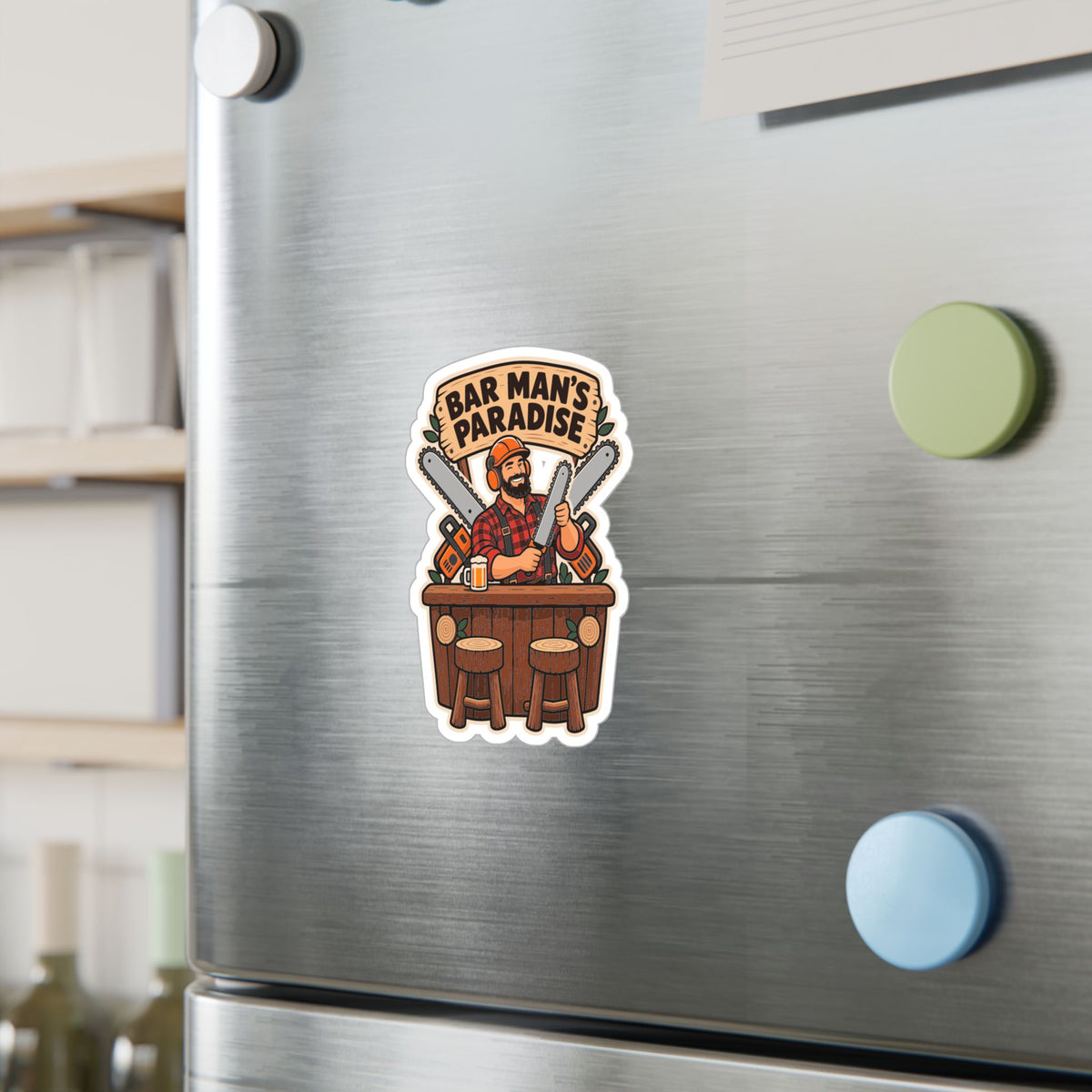 Tree Sticker "Bar Man's Paradise" for a Tree Worker or Branch Manager - Laptop and Water Bottle Decals