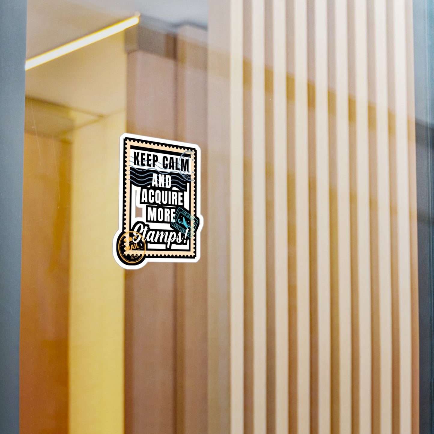 Keep Calm and Acquire More Stamps | Stamp collector Sticker | Philatelist Decals | Stamp collector Gift