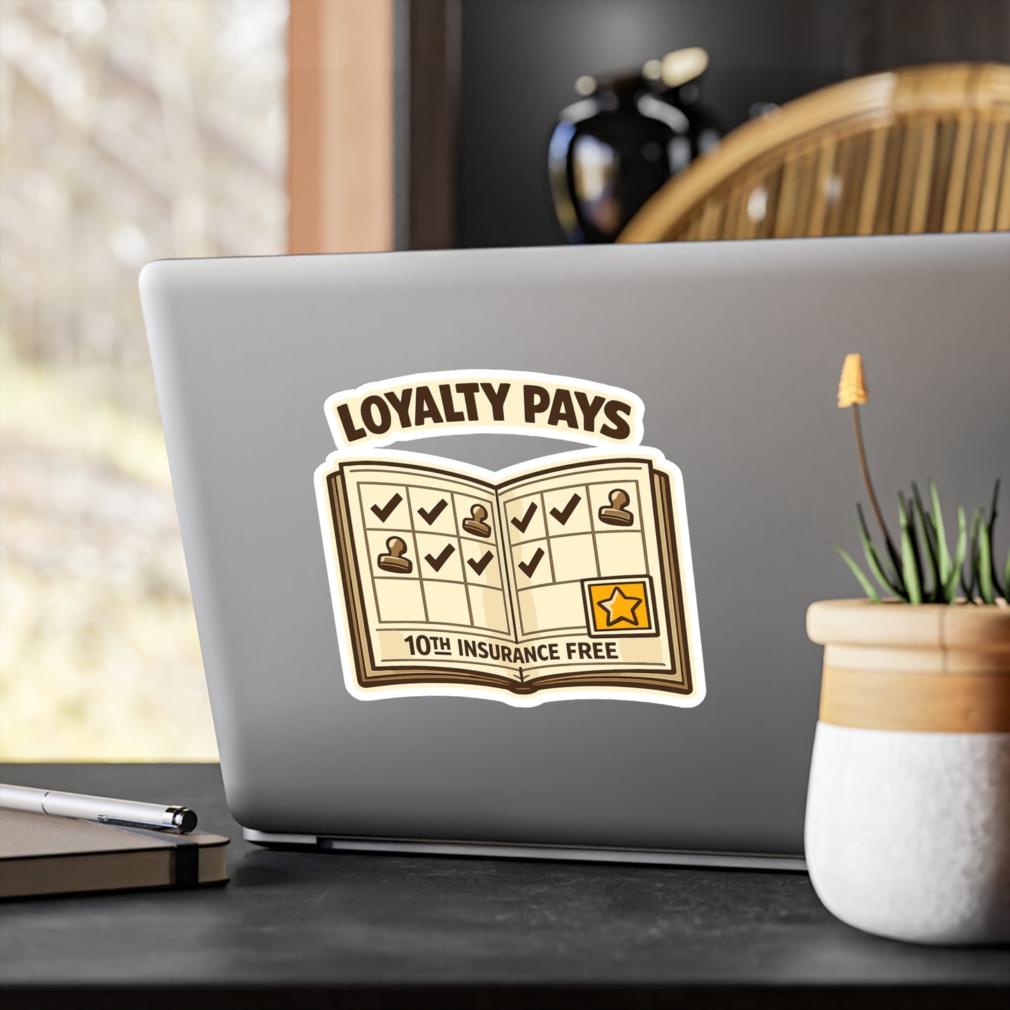 Insurance Agent Sticker Loyalty Pays – Waterproof Vinyl Decals for Laptop, Water Bottle, Policy Premium Humor, Liability Gift