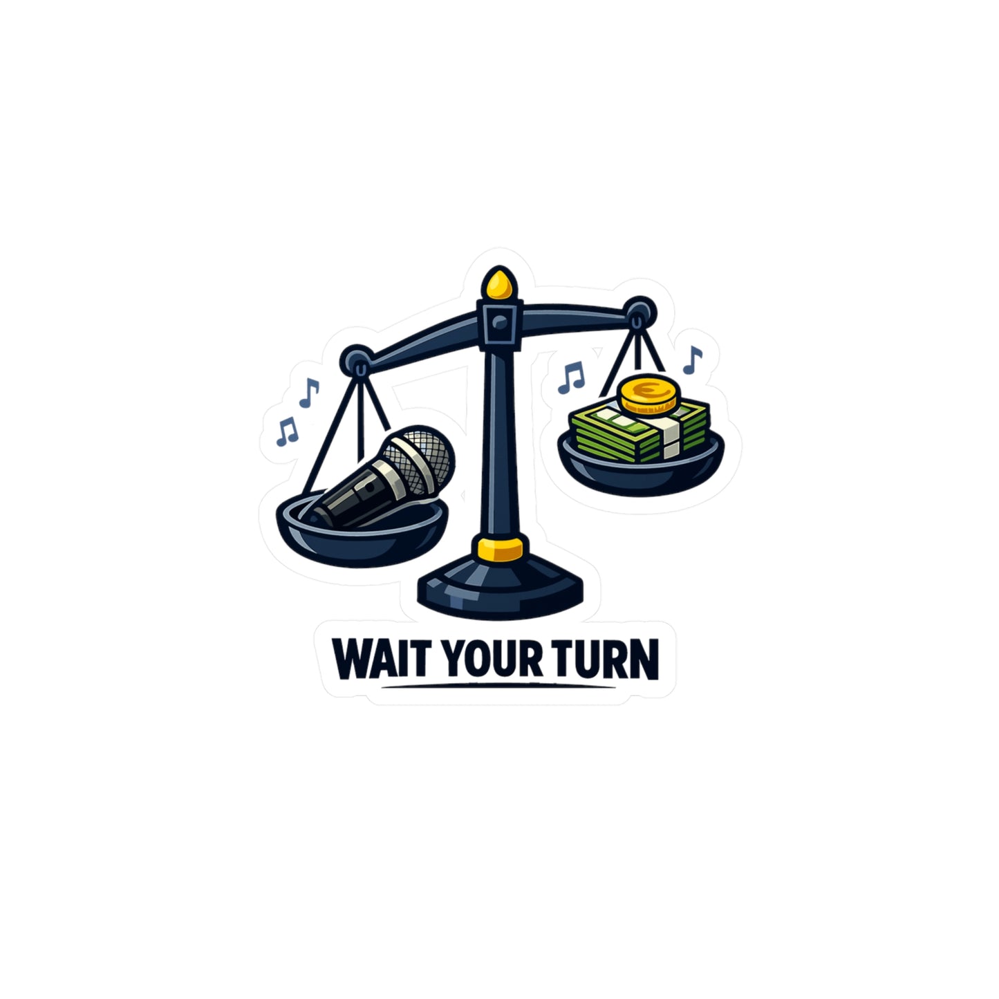 Karaoke Sticker "Wait Your Turn" Funny Music Beer Booze Vinyl Waterproof decals for Laptop Water Bottle