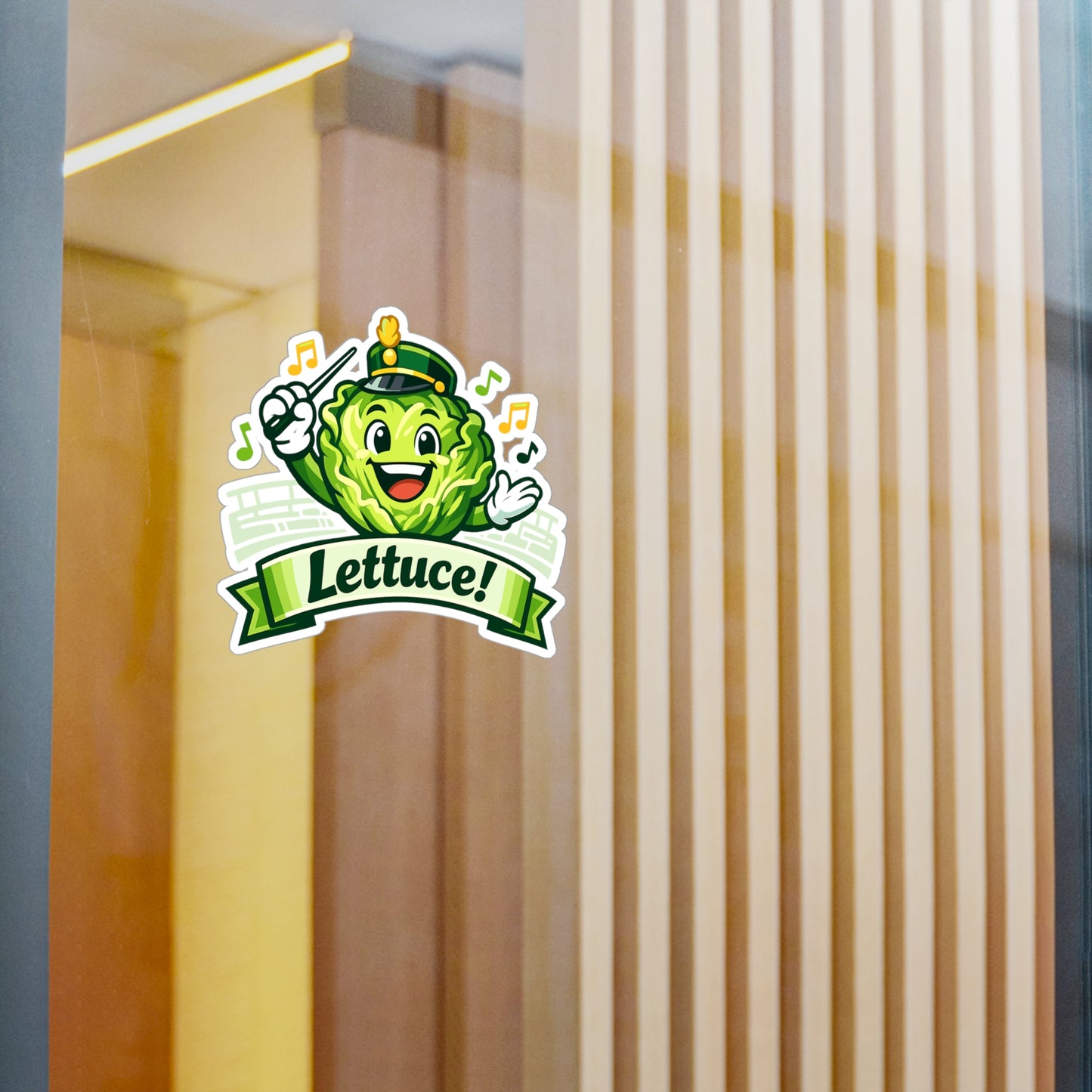 Marching Band Sticker Lettuce! Funny Drummer Band Director Mellophone Vinyl Waterproof Decals for Laptop Water Bottle