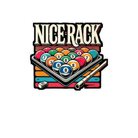Nice Rack - Billiards Sticker for Car Window Laptop Sticker. Water Bottle Sticker, Vinyl Pool Decal, Nice rack Sticker - Billiards Gift