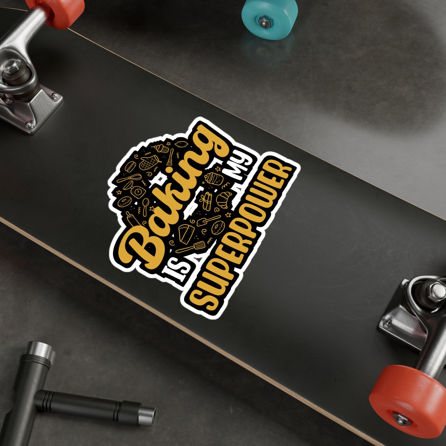 Baking Is My Superpower - Baking Sticker for Laptop Sticker. Water Bottle Sticker, Vinyl Cake-decorator Decal - Baking Gift
