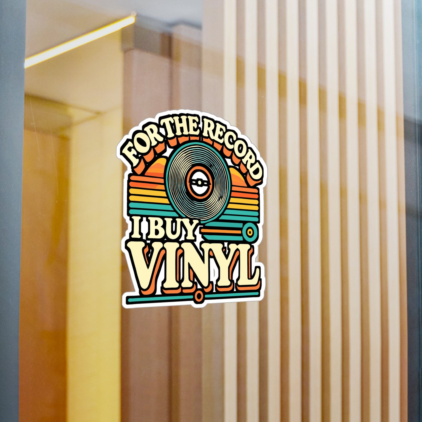 For The Record I Buy Vinyl – Retro Vinyl Sticker for Laptops, Turntables & Music Lovers | Funny Record Collector Gift