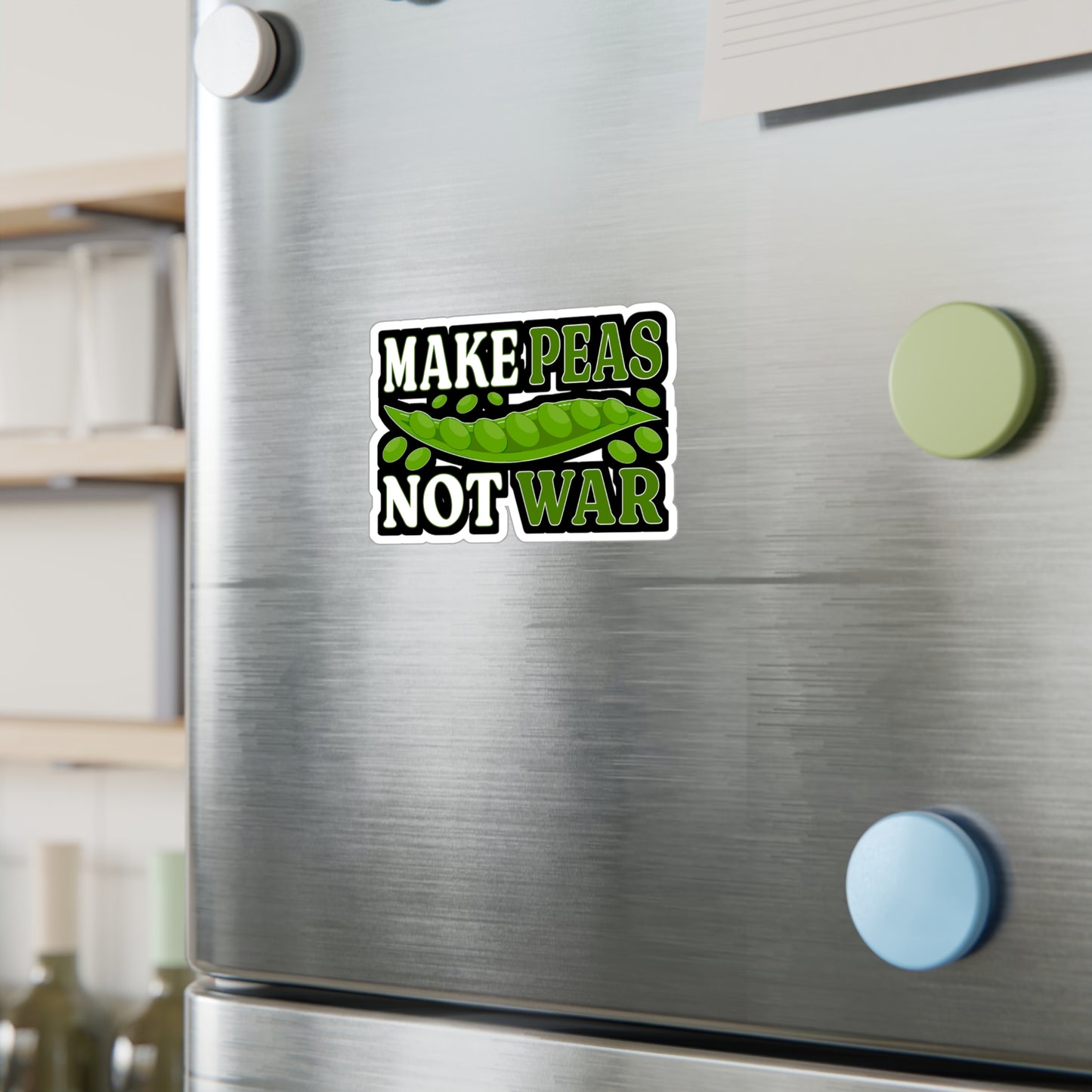 Make peas, not war - Plant-based Sticker for Laptop Sticker. Water Bottle Sticker, Vinyl Vegan Decal - Plant-based Gift