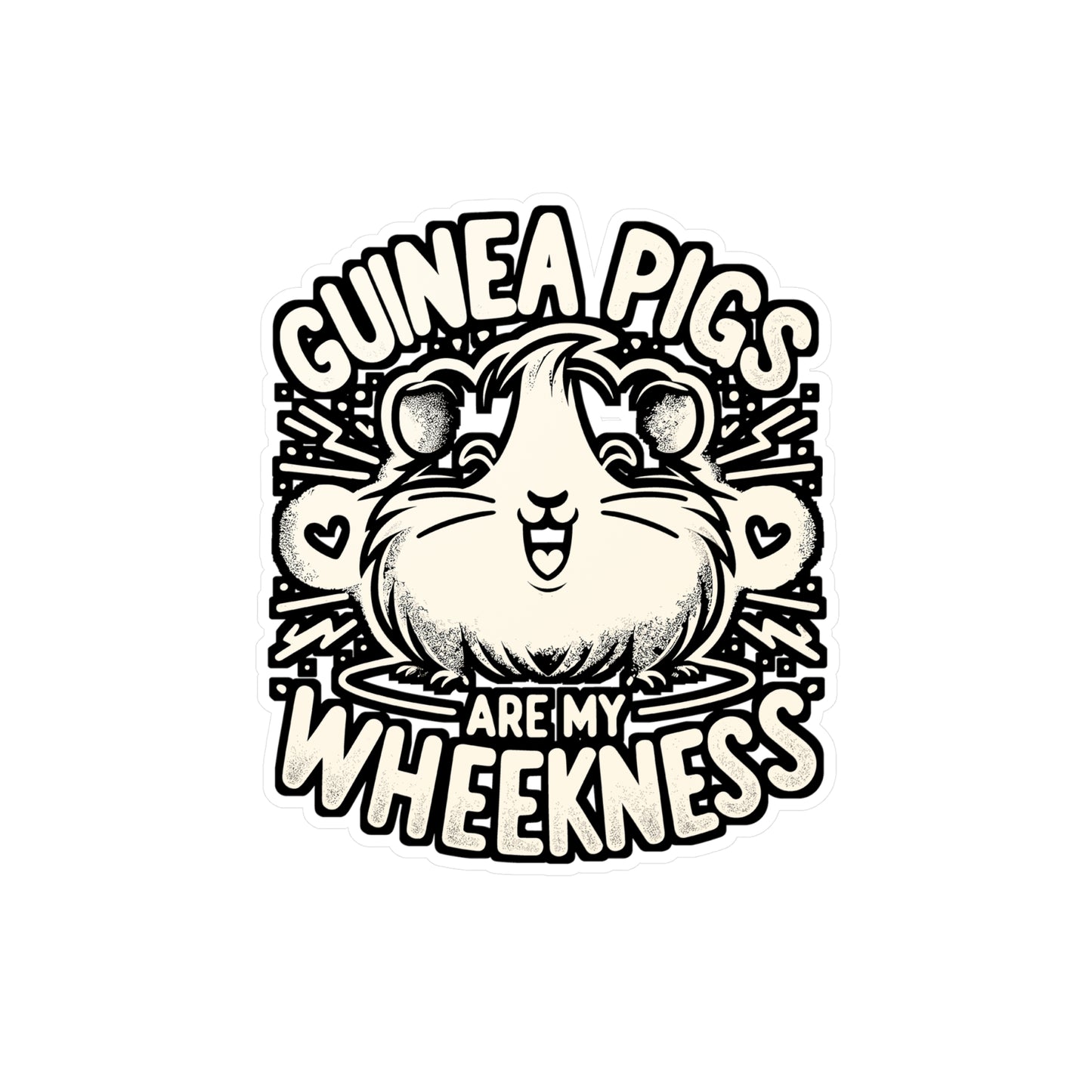 Guinea Pigs Are My Wheekness – Funny Guinea Pig Sticker for Laptop or Water Bottle | Cute Cavy Gift Decal