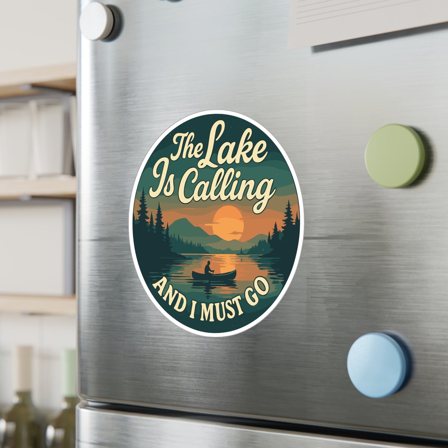 The Lake Is Calling And I Must Go - Lake Sticker for Laptop, Water Bottle – Nature Lover Gift for Hikers, Campers & Outdoor Enthusiasts