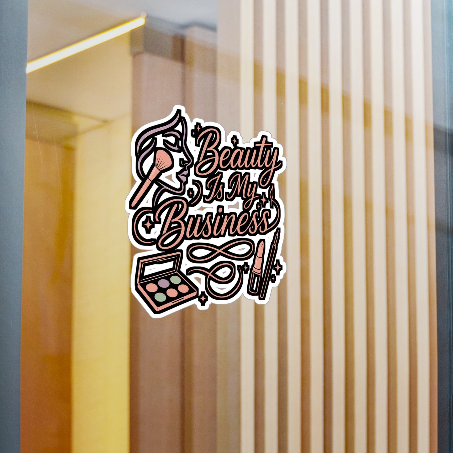 Beauty Is My Business – Makeup Artist Sticker for Laptop or Water Bottle | Vinyl Lashes Decal, Cosmetology Gift