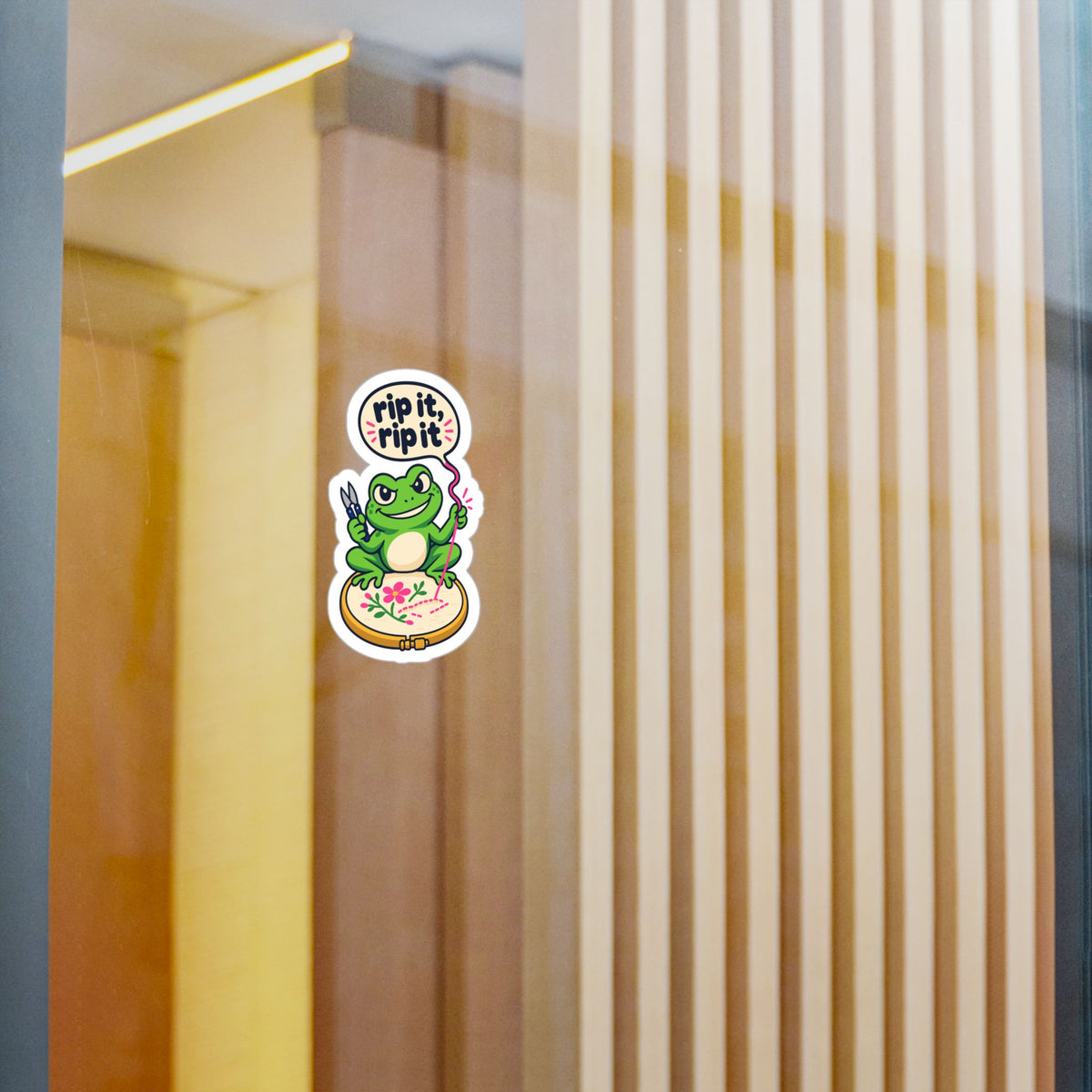 Embroidery Sticker - Rip It, Rip It Design for Needlework, Crafting and Stitching Fans, Decals for Laptop or Water Bottle
