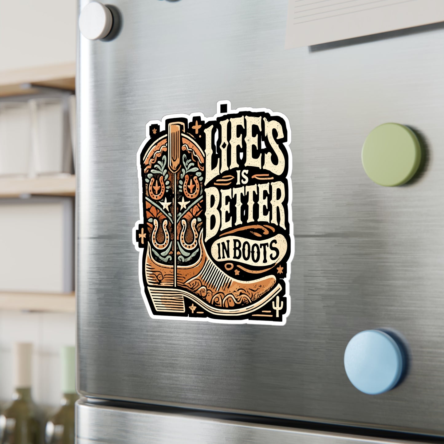 Life is Better In Boots - Country girl Sticker for Laptop Sticker. Water Bottle Sticker, Vinyl Boots Decal - Country girl Gift