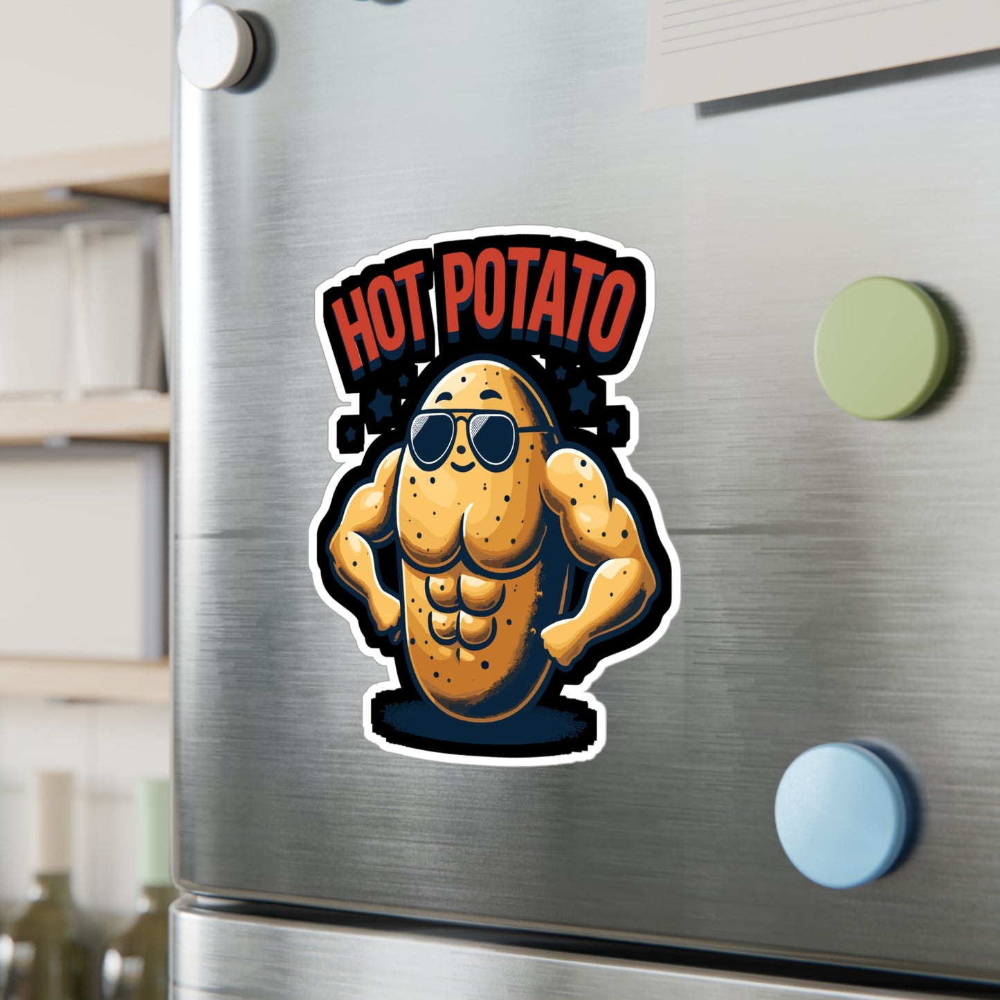 Hot Potato - Weightlifting Sticker for Laptop Sticker. Water Bottle Sticker, Vinyl Muscles Decal - Weightlifting Gift