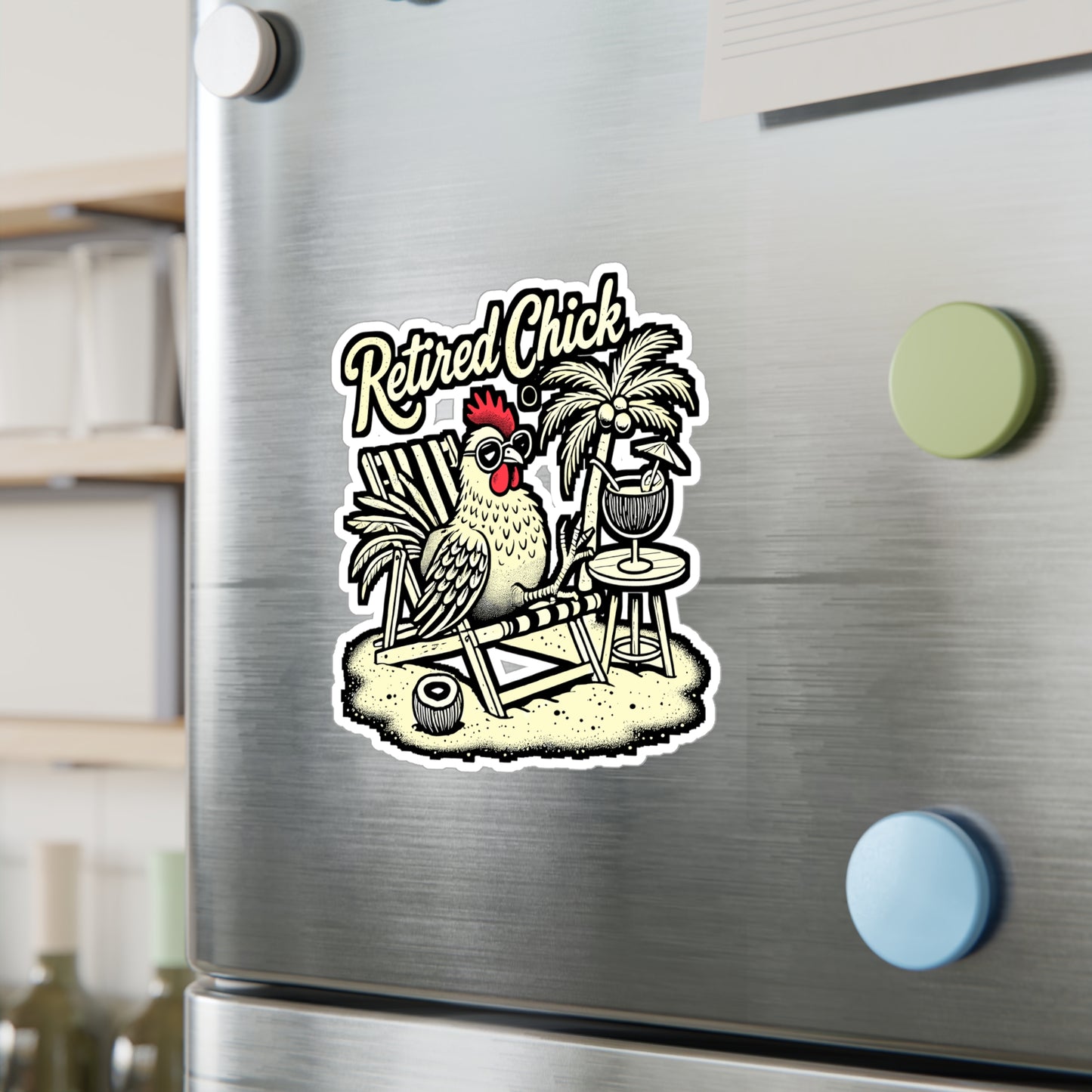 Retired Chick Vinyl Decal for Car, Laptop & Water Bottle | Funny Grandma Gift Sticker