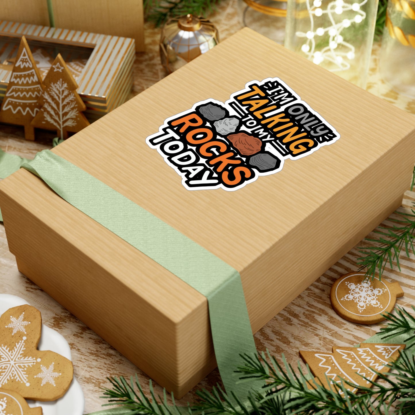 I'm Only Talking To My Rocks Today - Geology Sticker for Laptop Sticker. Water Bottle Sticker, Vinyl Agate Decal - Geology Gift