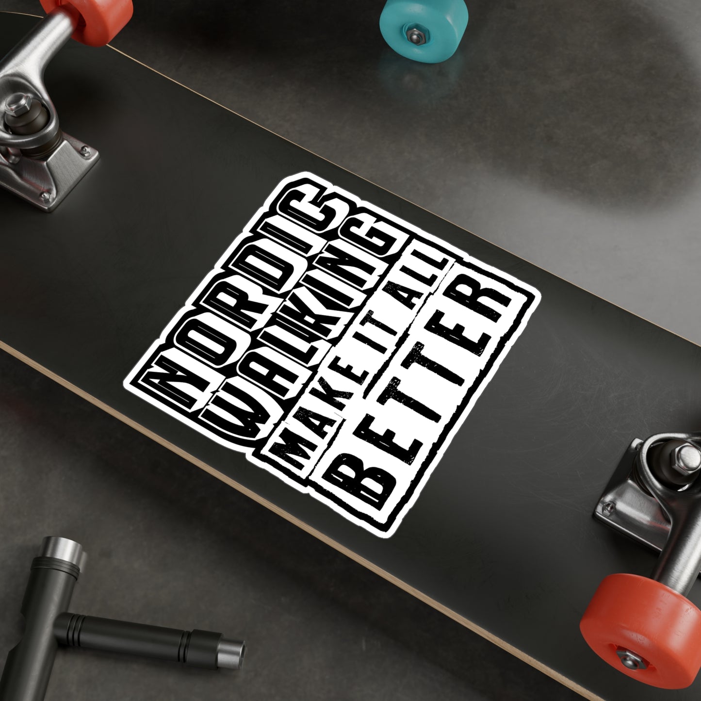 Nordic Walking Make It All Better - Sports Sticker for Laptop Sticker. Water Bottle Sticker, Vinyl Nature Decal - Sports Gift