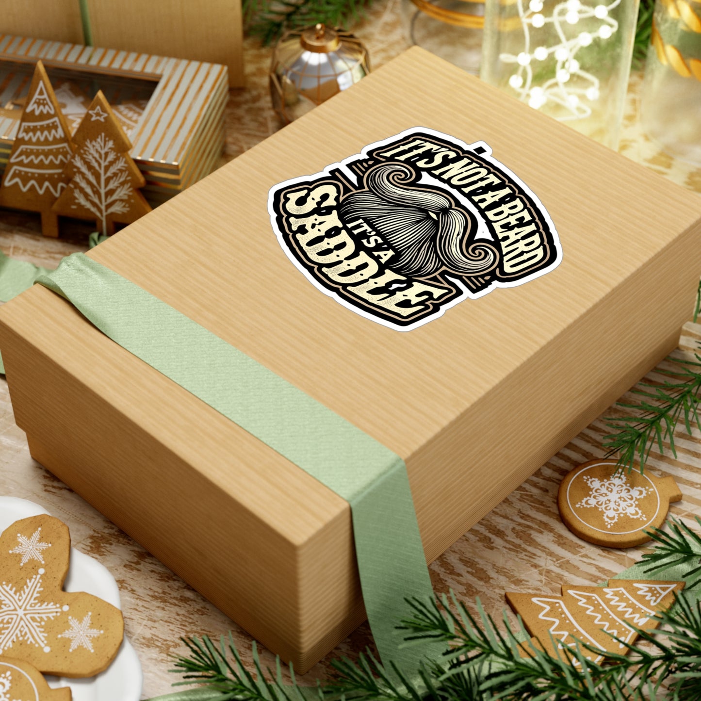 It's Not A Beard It's A Saddle - Beard Sticker for Laptop Sticker. Water Bottle Sticker, Vinyl Bearded Decal - Beard Gift