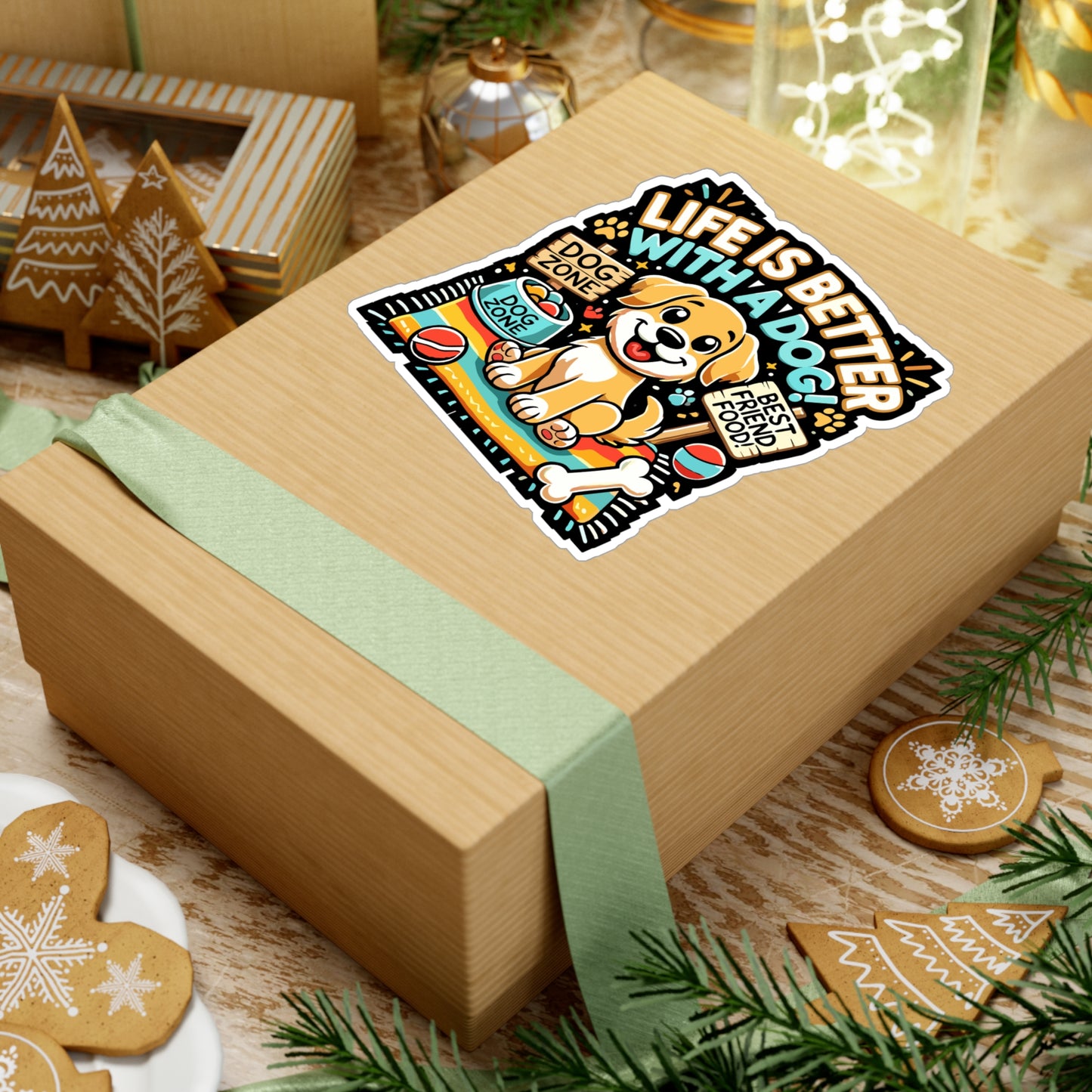 Life is Better with a Dog - Dog Sticker for Car Window Laptop Sticker. Water Bottle Sticker, Vinyl Puppy Decal, Dog zone Sticker - Dog Gift