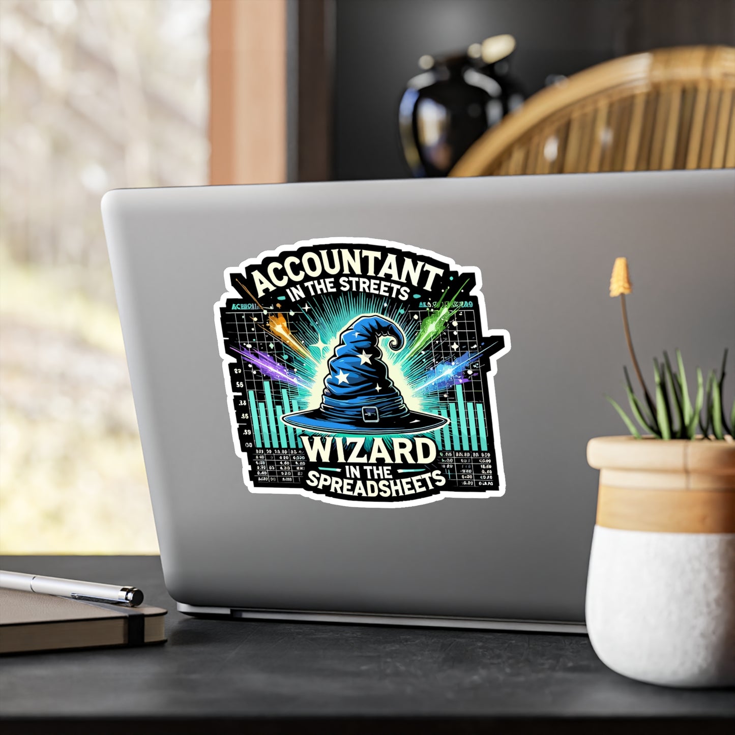 Accountant In The Streets Wizard In The Spreadsheets - Accountant Sticker for Laptop Sticker. Water Bottle Sticker, Vinyl Spreadsheet wizard Decal - Accountant Gift