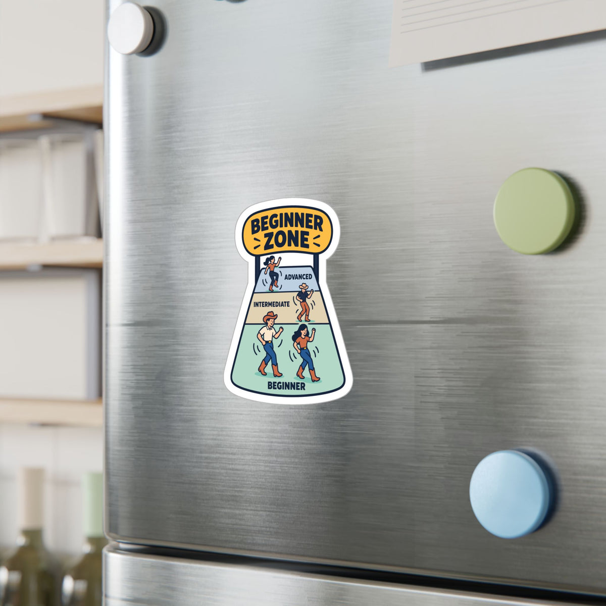 Line Dance Sticker - Beginner Zone Design for Country Dancers, Western Decals for Laptop and Water Bottle