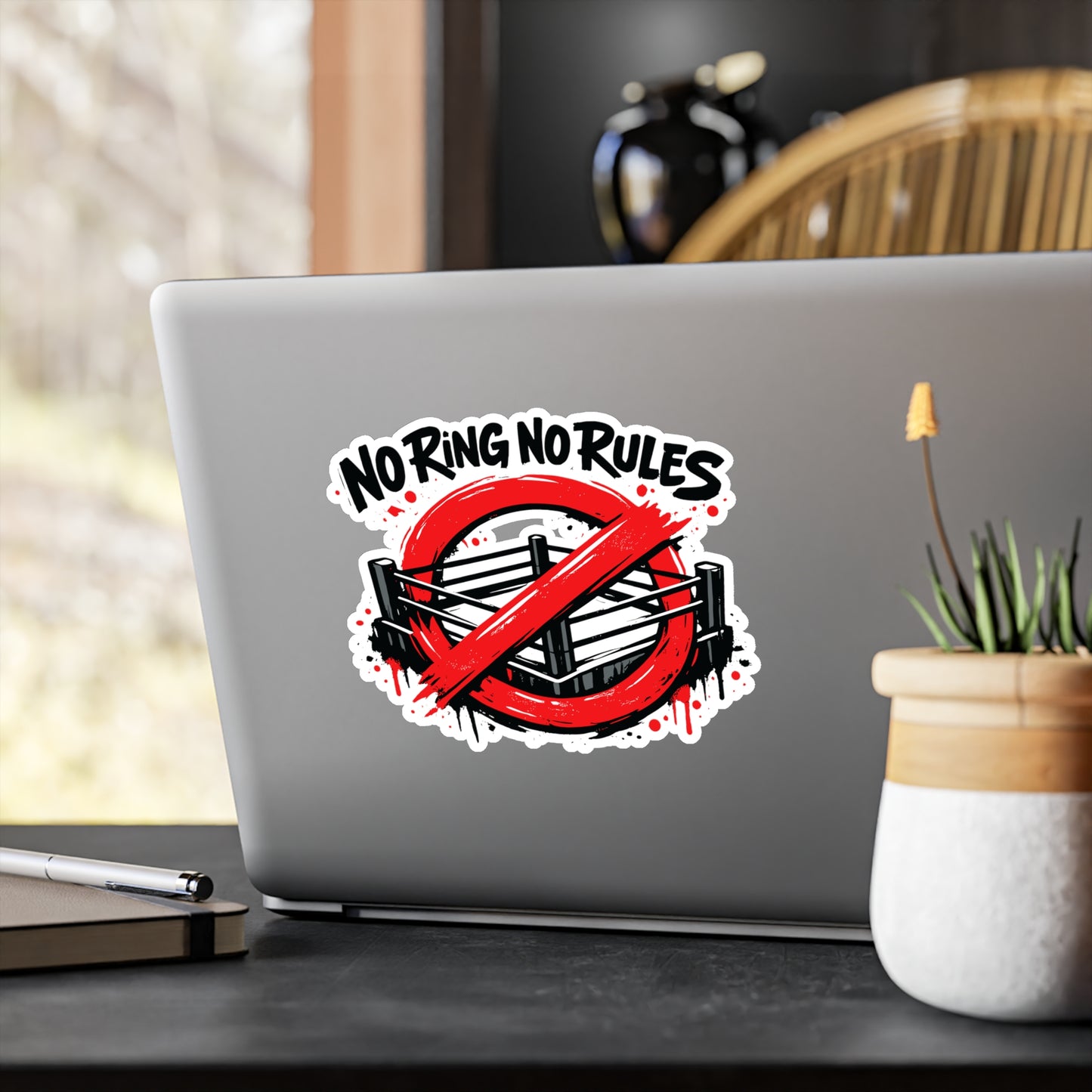 Krav Maga Sticker No Ring No Rules - Martial Arts Self Defense Vinyl Waterproof Decals for Laptop Water Bottle Fitness