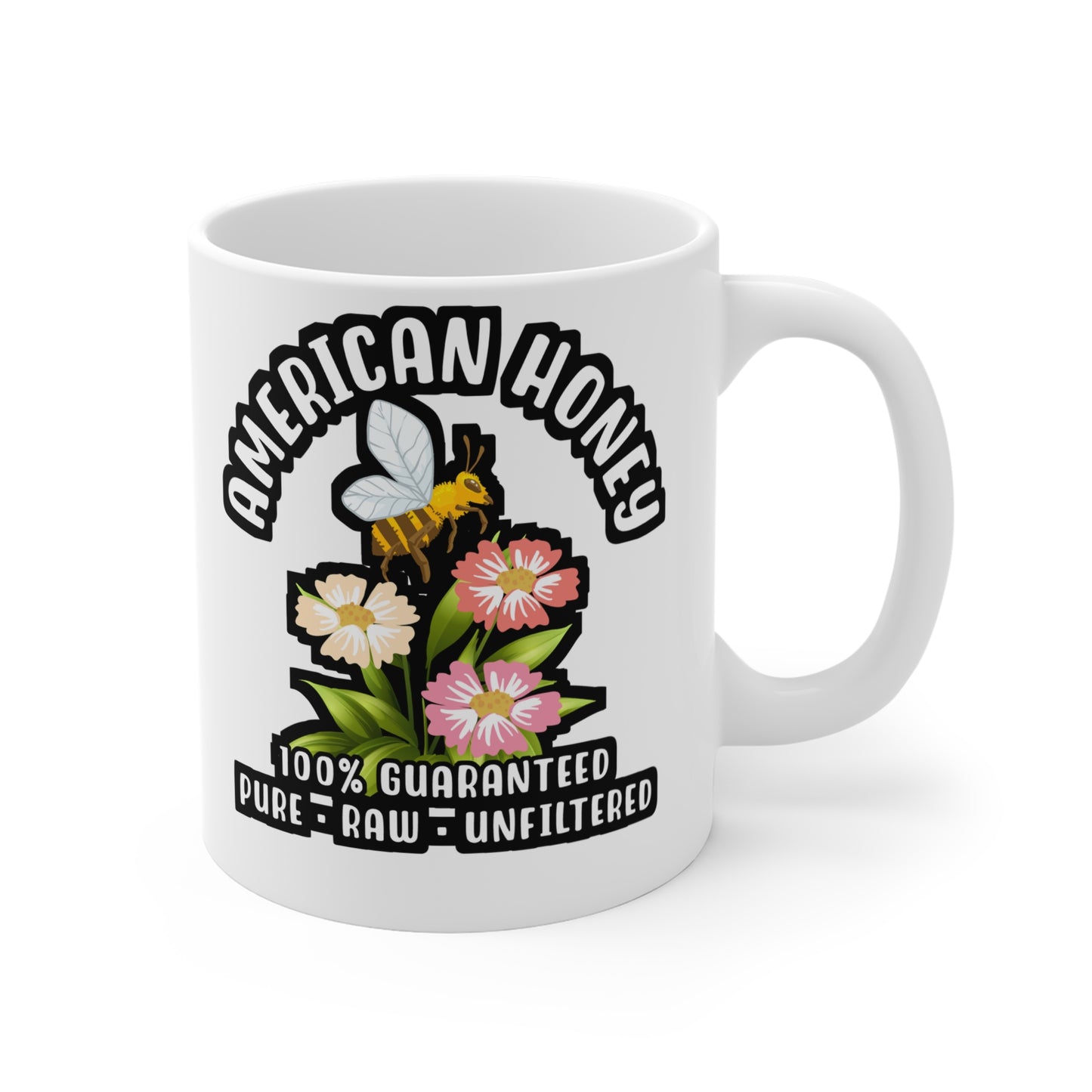 American Honey - Honeybee Mug for Coffee 11oz. Honeybee Cup, White ceramic, Queen Mug, Crown Tea Cup - Honeybee Gift