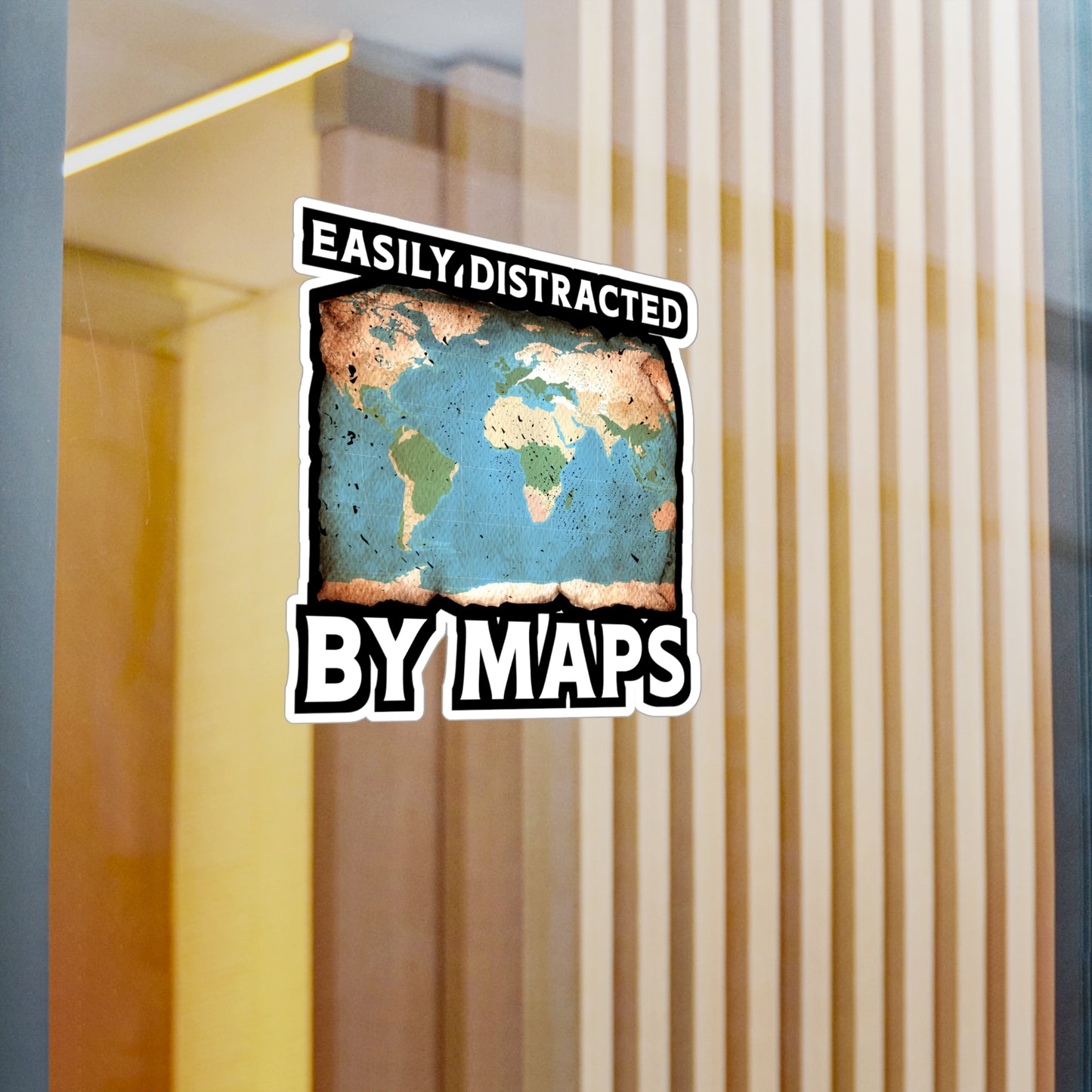 Easily Distracted By Maps | Geography Sticker | Geology Decals | Prehistoric Laptop Sticker | Geography Gift | Geology Gift