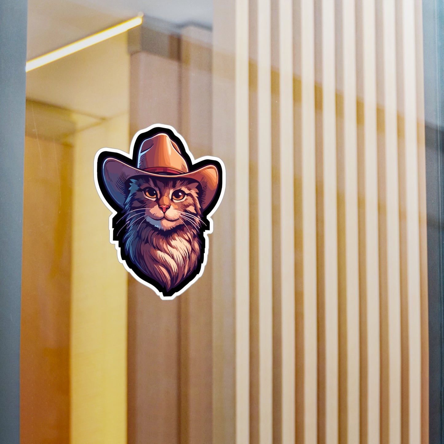 Cowboy Cat - Cowboy Sticker for Car Window Laptop Sticker. Water Bottle Sticker, Vinyl Cat Decal, Western Sticker - Cowboy Gift
