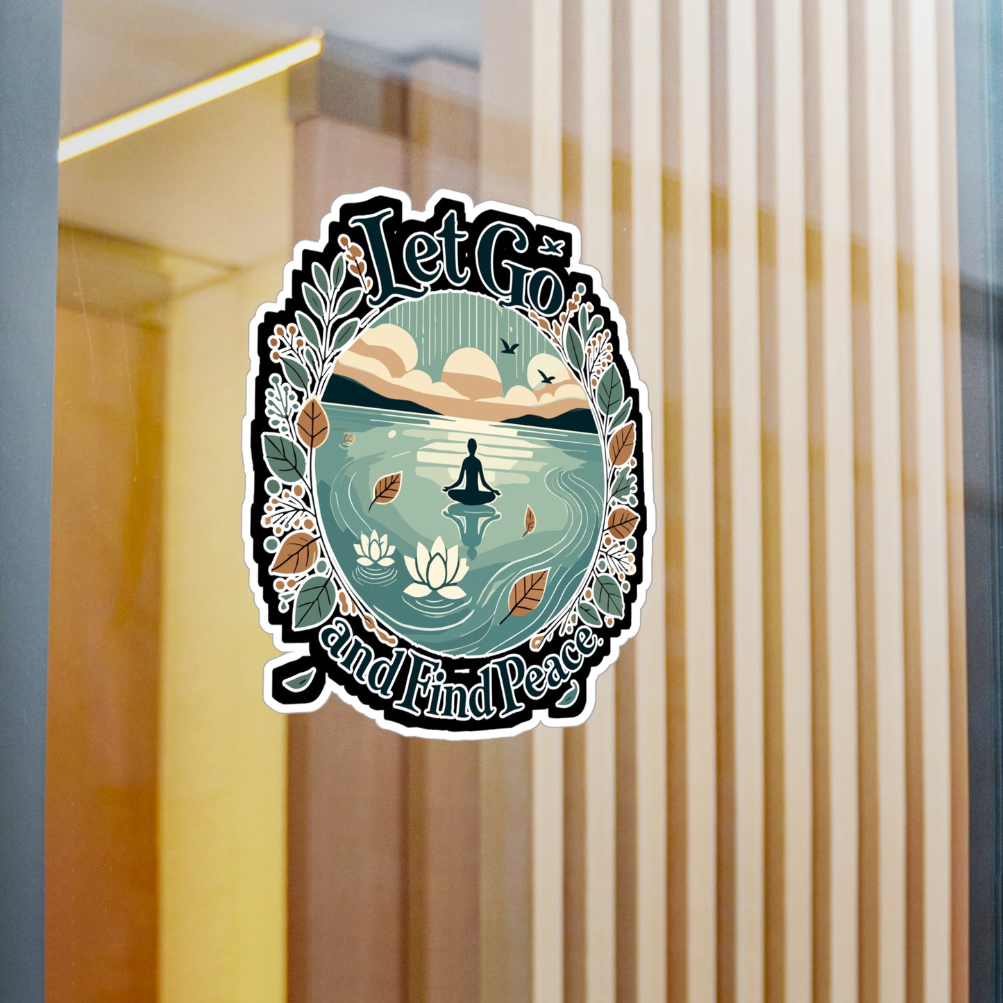 Let Go and Find Peace - Peace Sticker for Laptop Sticker. Water Bottle Sticker, Vinyl Serenity Decal - Peace Gift