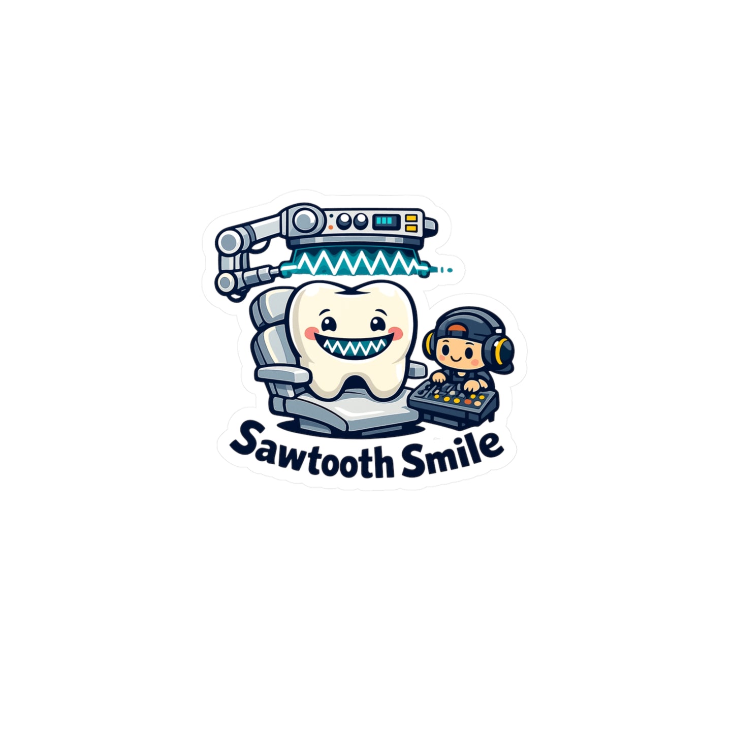 Audio Engineer Sticker Sawtooth Smile Waterproof Vinyl sticker decals for Laptop, Water Bottle, monitor sound engineer audio technician