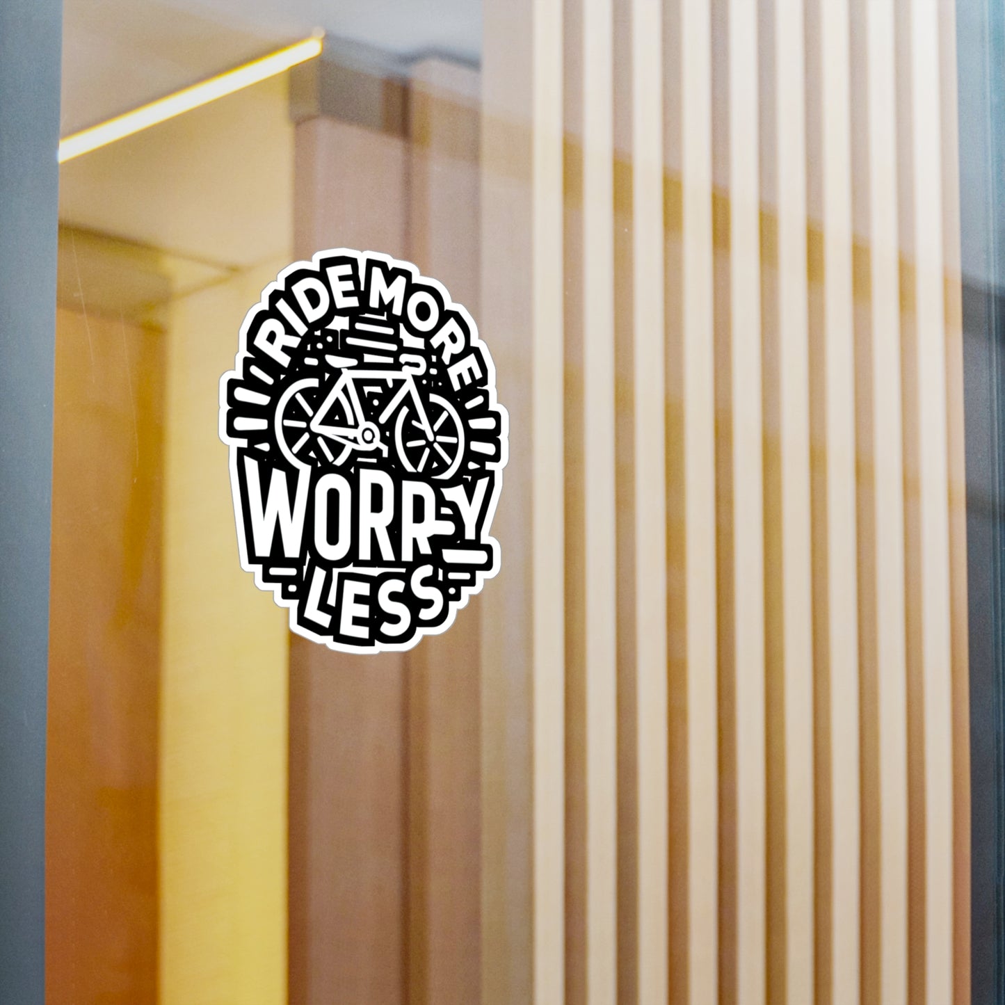Ride more, worry less  - Cycling Sticker for Car Laptop Sticker. Water Bottle Sticker, Vinyl Cyclist Decal - Cycling Gift