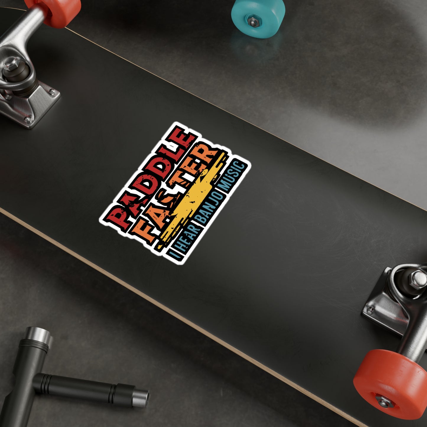 Paddle Faster I Hear Banjo Music - Canoe Sticker for Laptop Sticker. Water Bottle Sticker, Vinyl Canoeing Decal - Canoe Gift