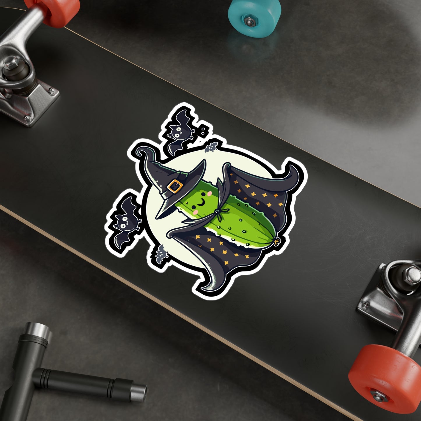 Halloween Witch Costume Cucumber Funny - Halloween Sticker for Laptop Sticker. Water Bottle Sticker, Vinyl Cucumber Decal - Halloween Gift