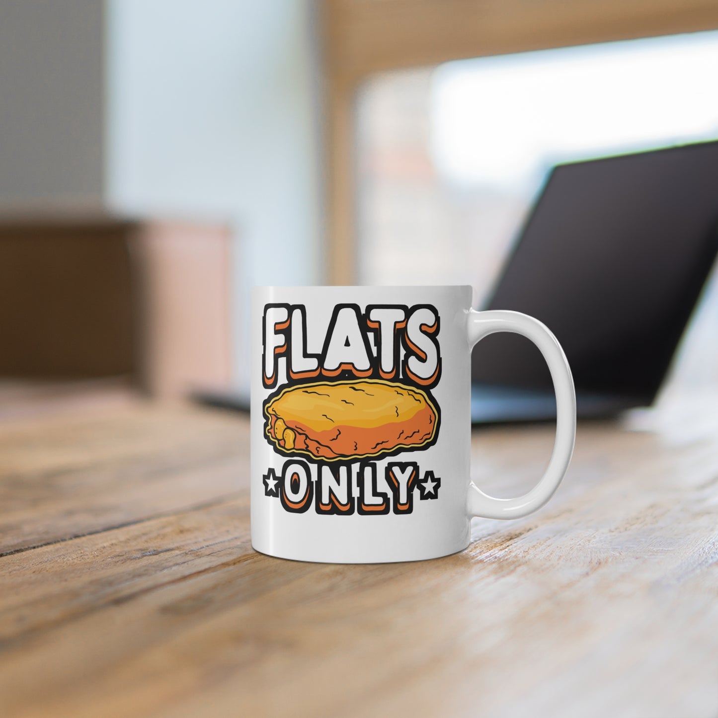 Flats Only Chicken Wings - Chicken-wings Mug for Coffee 11oz. Chicken-wings Cup, White ceramic, Nugget Mug - Chicken-wings Gift