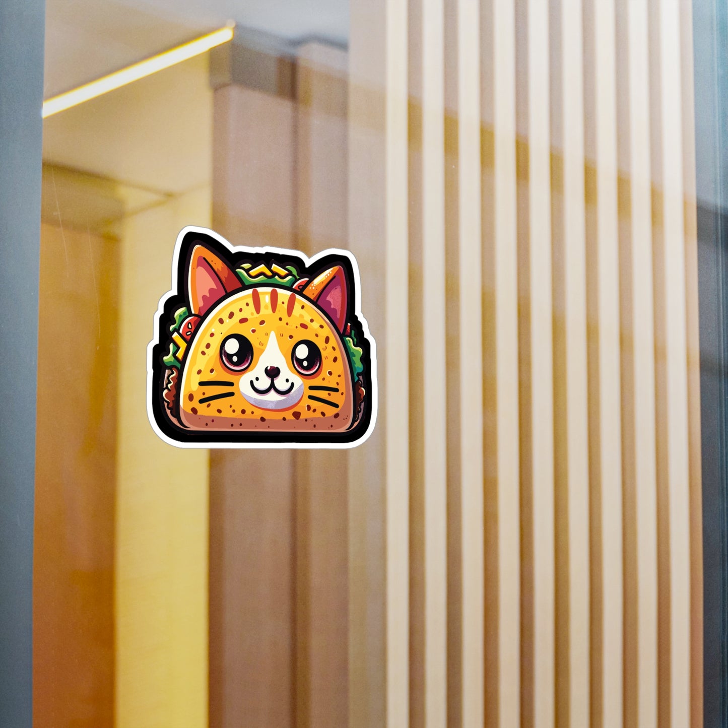 Taco Cat Mexican Food - Tacos Sticker for Car Window Laptop Sticker. Water Bottle Sticker, Vinyl Mexican Decal, Foodie Sticker - Tacos Gift