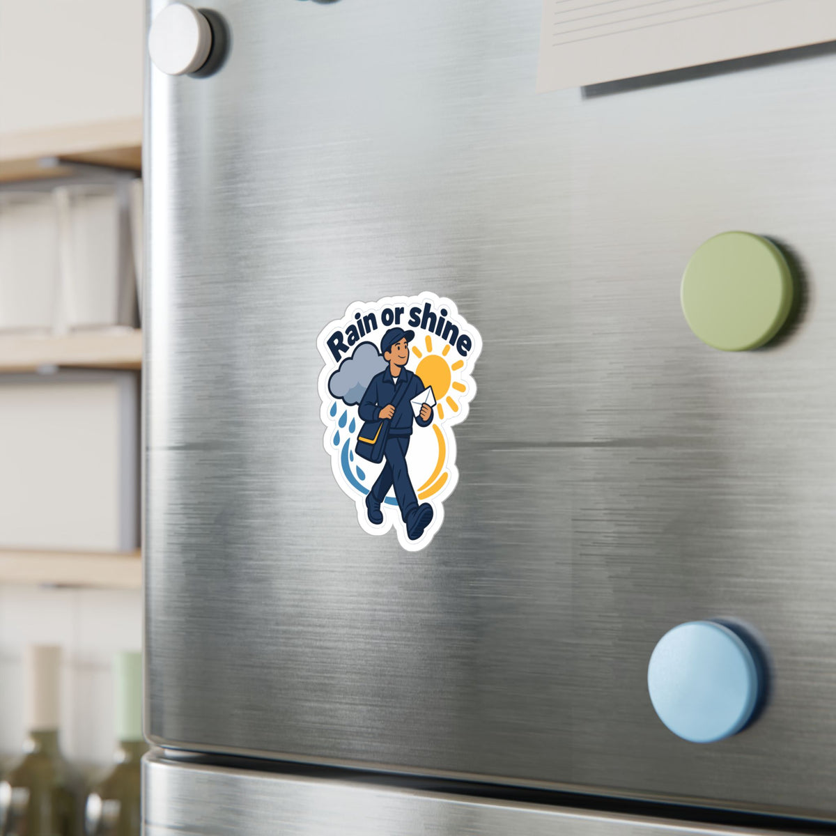 Postal Worker Sticker Rain or Shine Decals for Rural Carrier Mailbox, Waterproof Vinyl for Laptop and Water Bottle