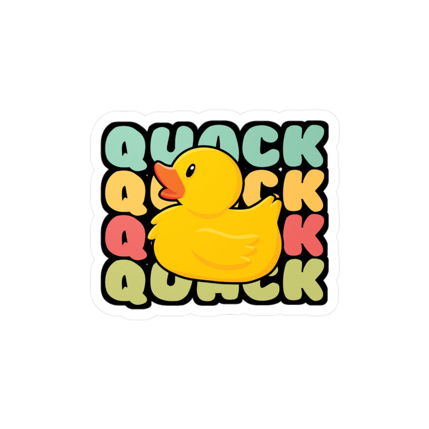 Quack Duck - Quack Sticker for Car Window Laptop Sticker. Water Bottle Sticker, Vinyl Rubber duck Decal, Geeky Sticker - Quack Gift