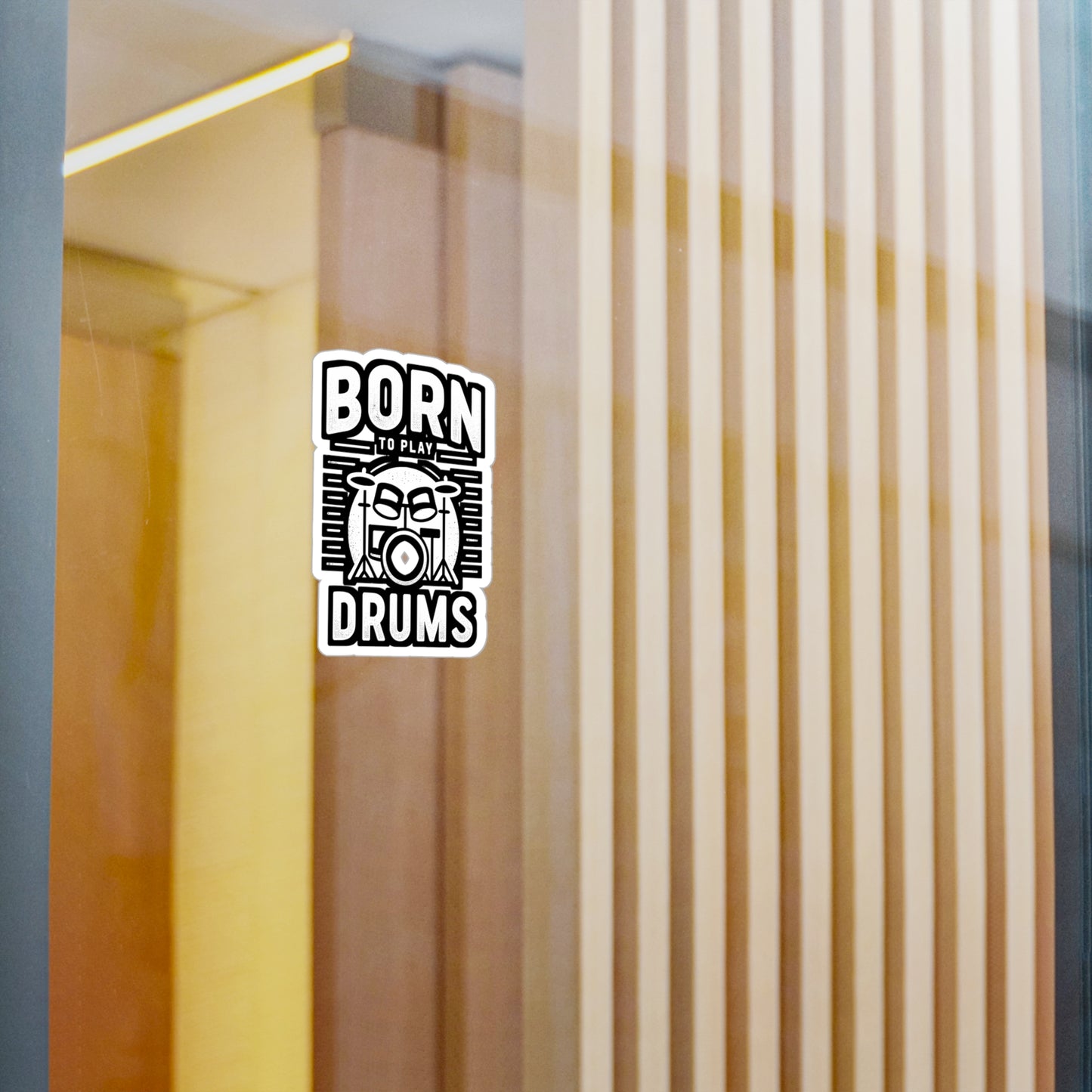 Born To Play Drums - Audio-engineer Sticker for Laptop Sticker. Water Bottle Sticker, Vinyl Monitor Decal - Audio-engineer Gift