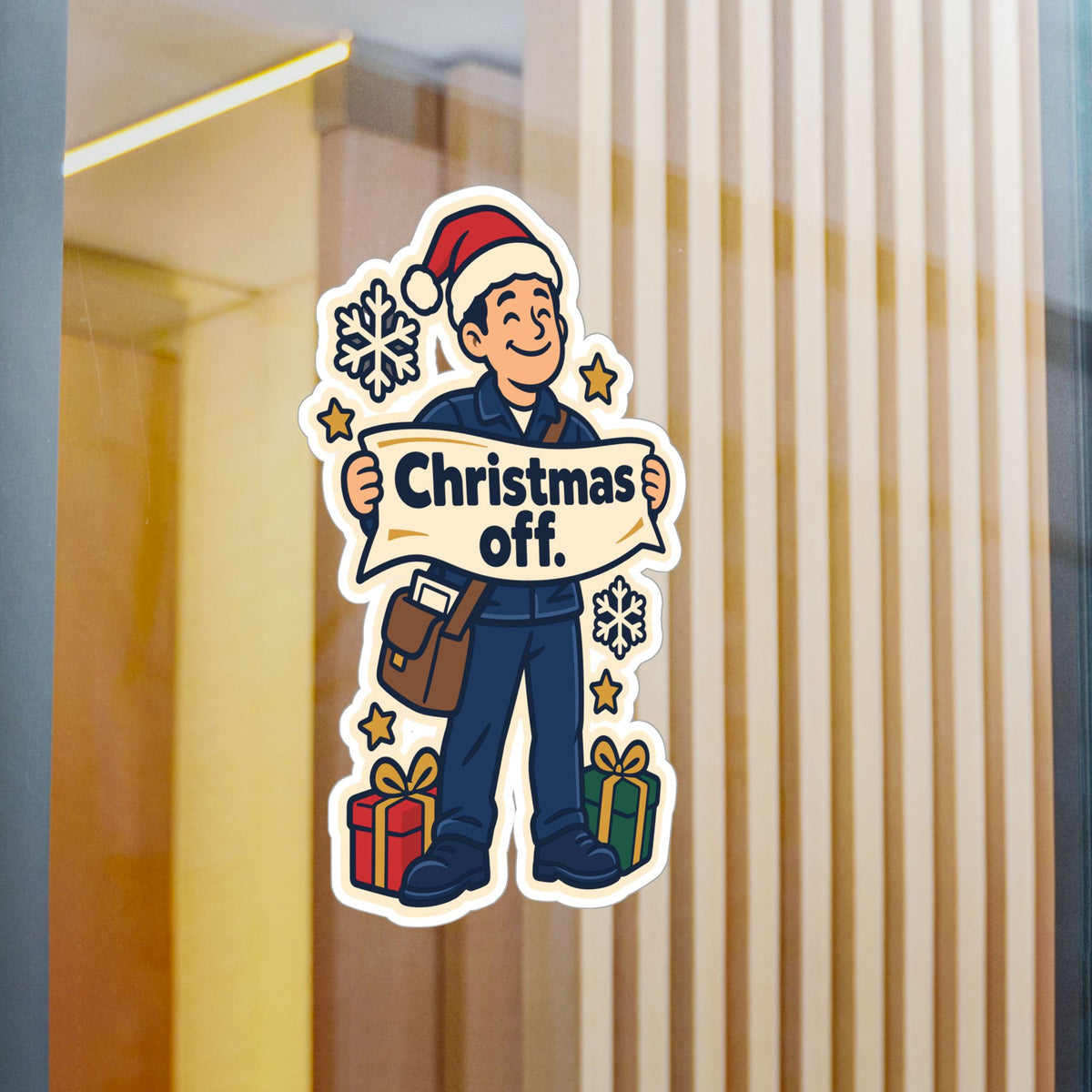 Postal Worker Sticker, Christmas Off Mailbox Decals for Laptop and Water Bottle, Waterproof Vinyl Rural Carrier Gift
