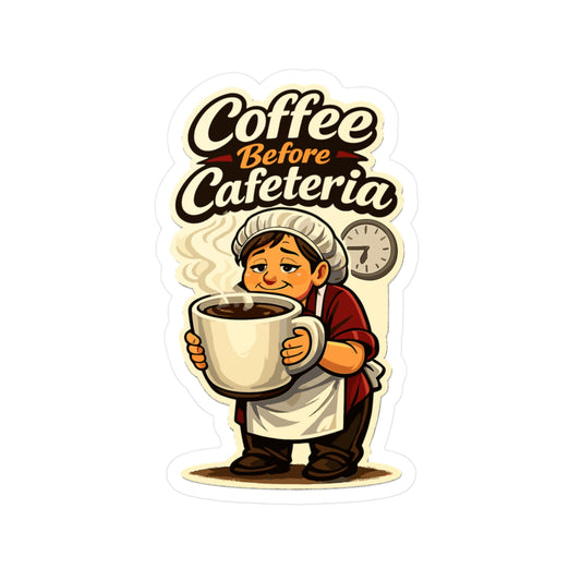 Lunch Lady Sticker Coffee Before Cafeteria Funny School Canteen Decals Waterproof Vinyl for Laptop Water Bottle