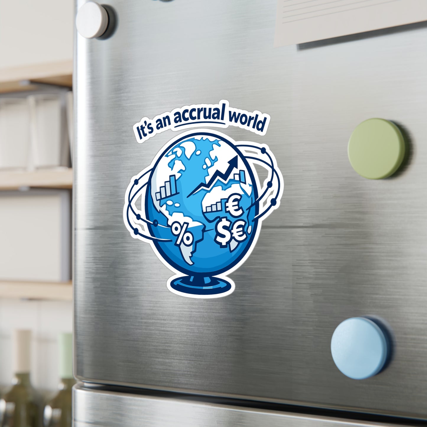 Accountant Sticker “It’s an Accrual World” Funny Accounting Decals for Laptop, Water Bottle – Waterproof Vinyl Spreadsheet Balance Amortization Gift