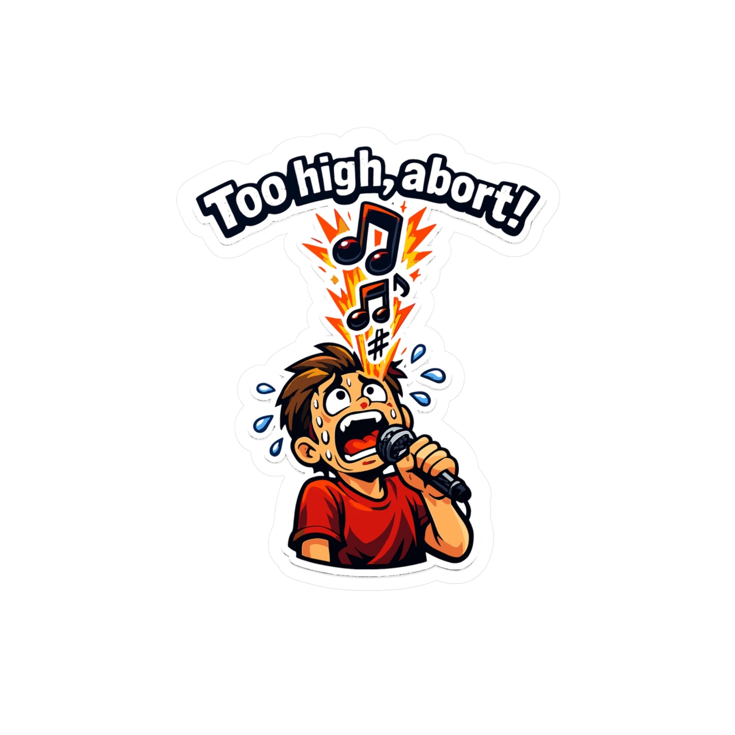 Karaoke Sticker “Too High, Abort!” Funny Music Beer Booze Design Vinyl Waterproof Decals for Laptop Water Bottle