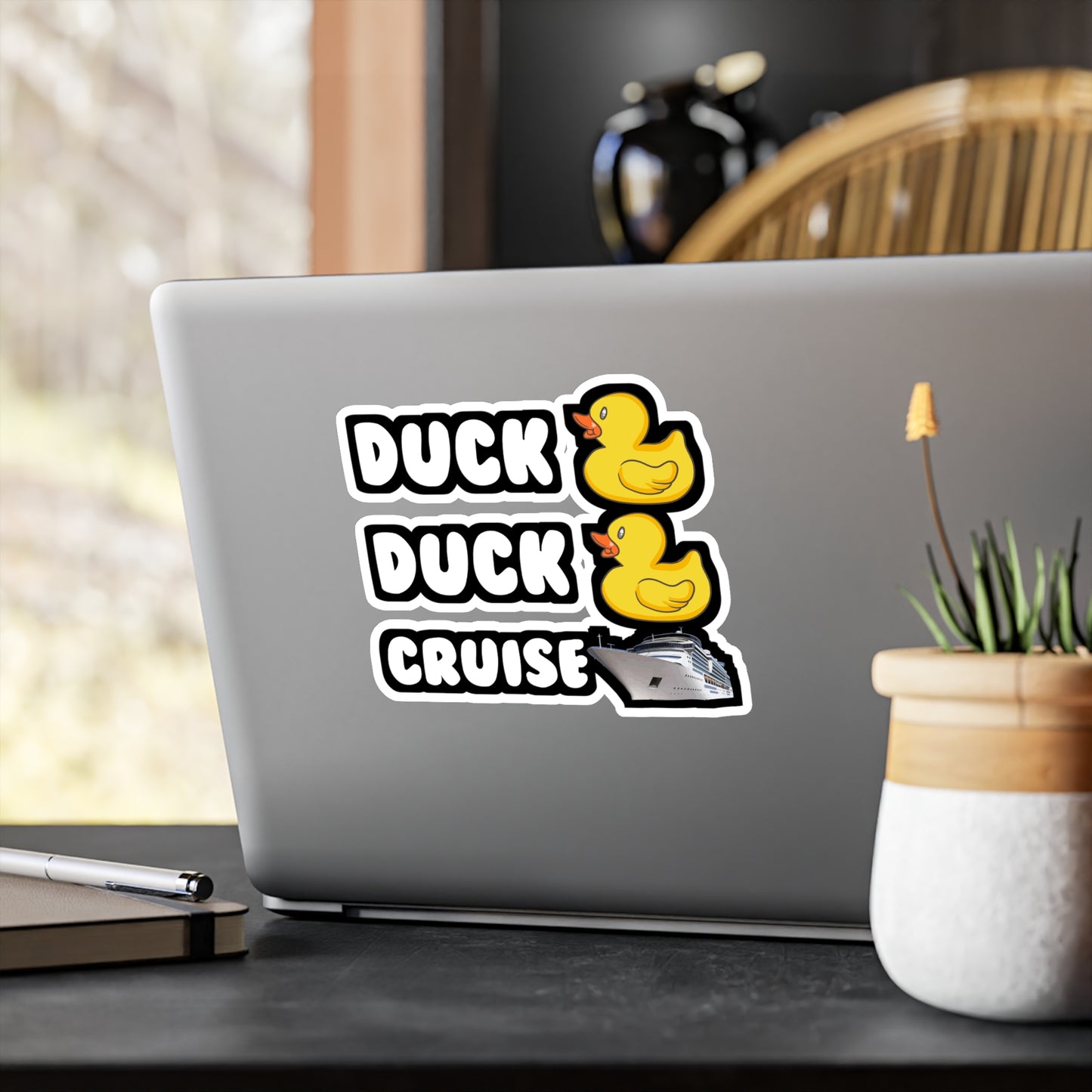 Duck Duck Cruise - Cruising Sticker for Laptop Sticker. Water Bottle Sticker, Vinyl Cruise-ship Decal - Cruising Gift