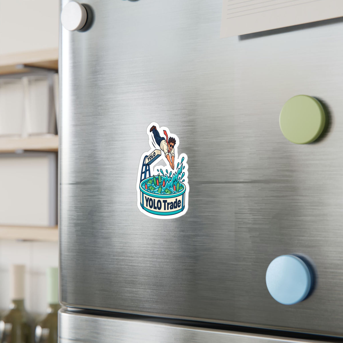 Day Trading Sticker - YOLO Trade Design for the Stock Market and Forex Trader, Laptop and Water Bottle Decals