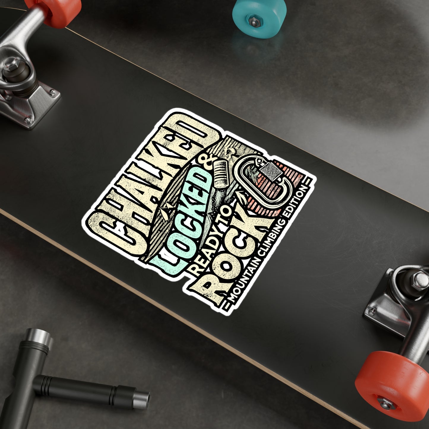Chalked, Locked & Ready To Rock – Bouldering Sticker for Laptop or Water Bottle | Vinyl Climbing Decal – Perfect Gift for Climber