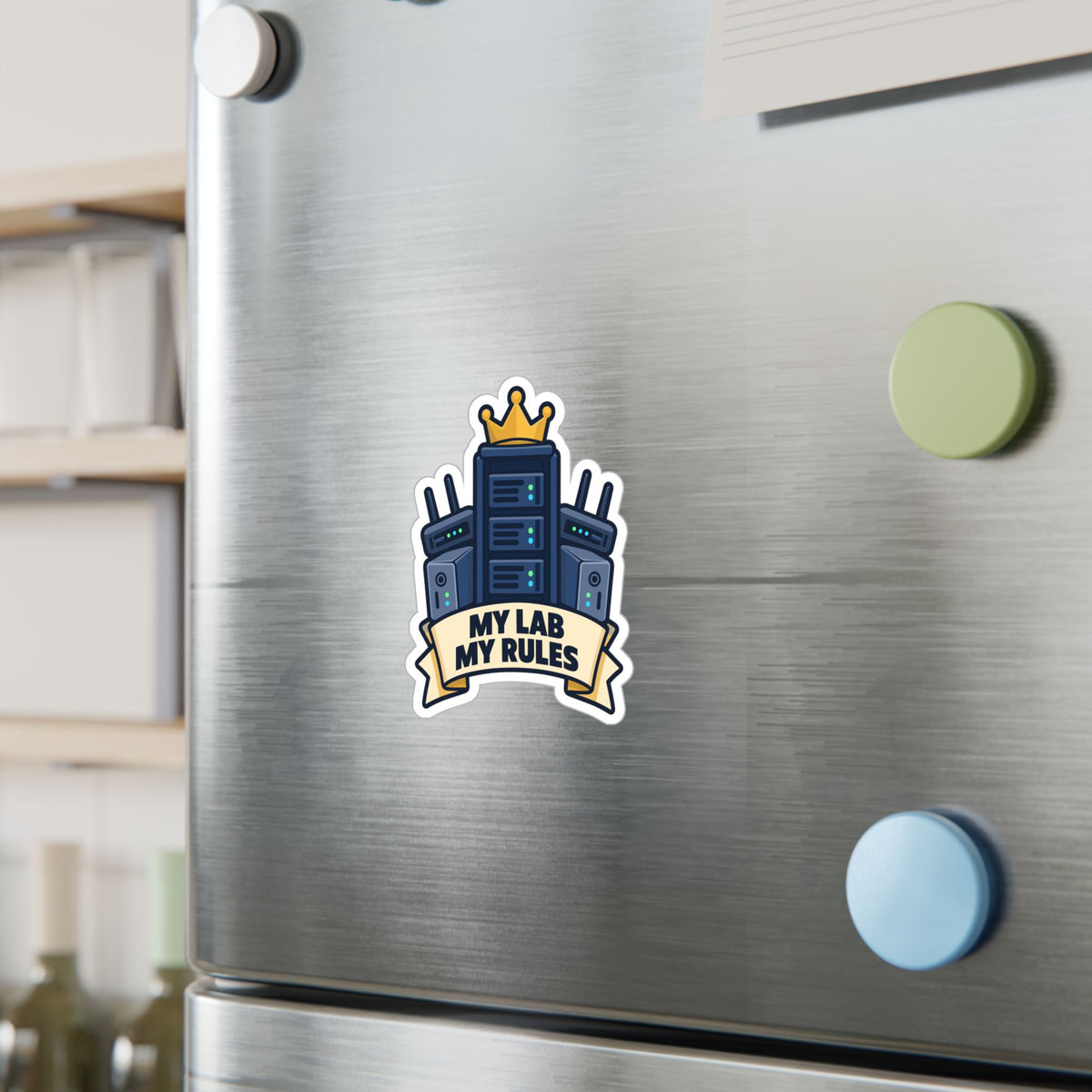 tech Sticker - My Lab My Rules, Reboot Button and Bandage Design for Laptop and Water Bottle Decals